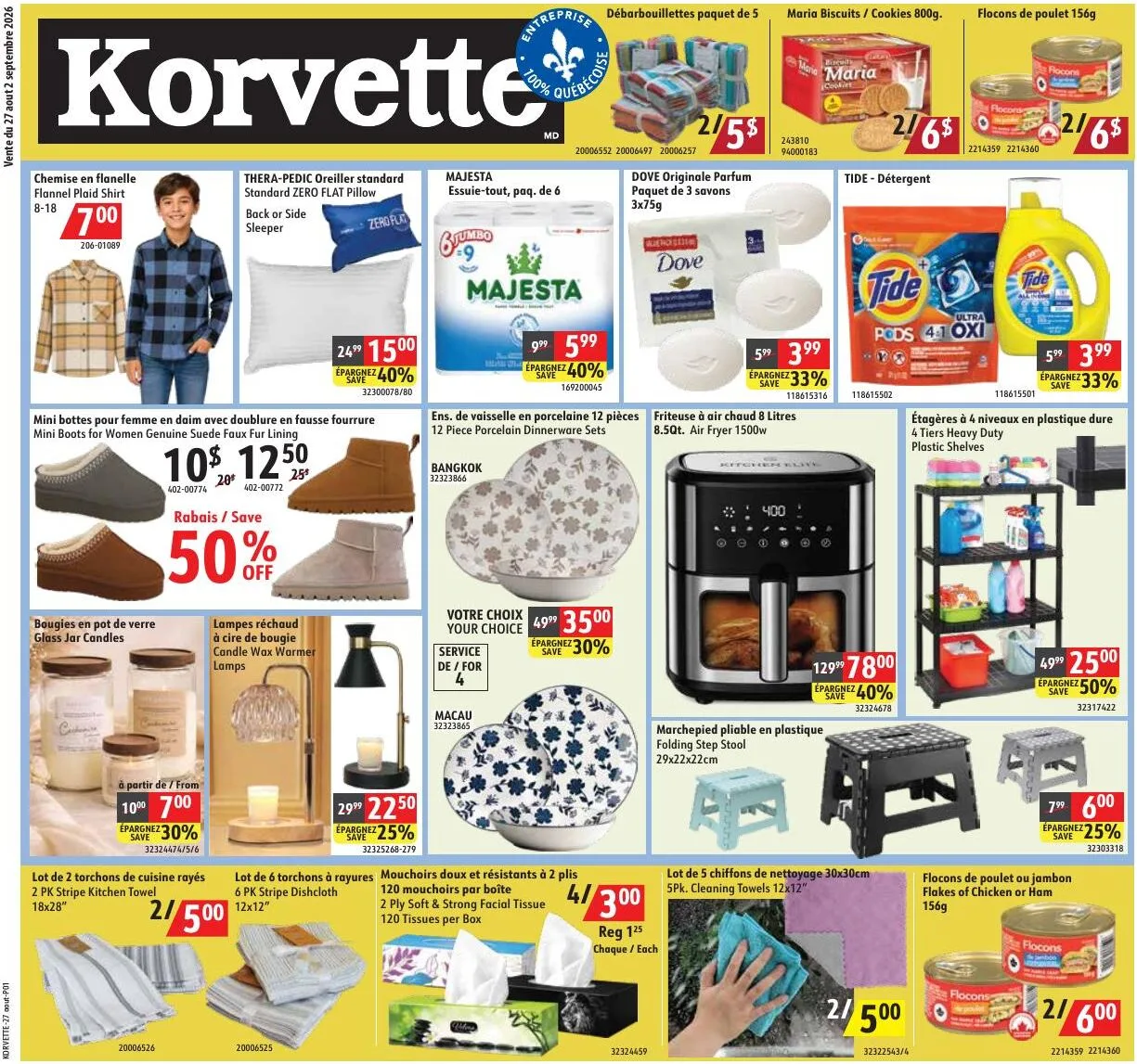 Page 1 de la Circulaire Korvette du 27 août au 2 septembre 2026