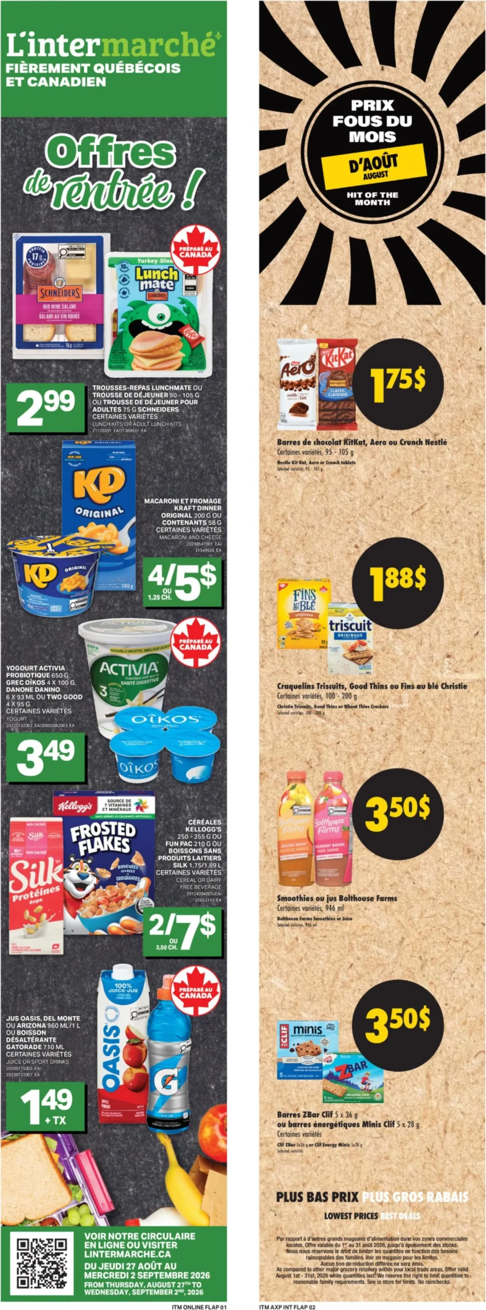 Page 1 de la Circulaire L’Intermarché du 27 août au 2 septembre 2026