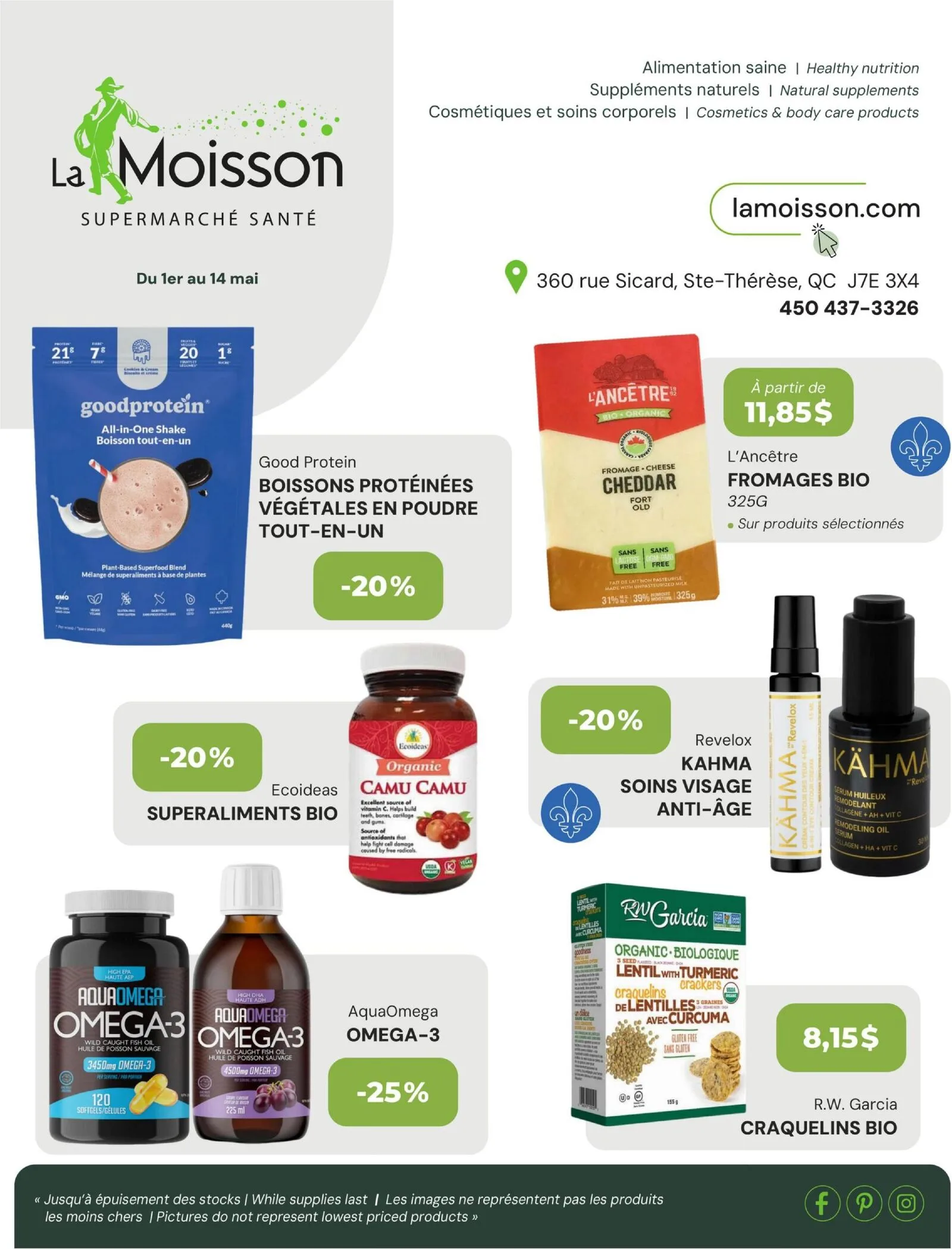 Page 1 de la Circulaire La Moisson Supermarché Santé du 1 au 14 mai 2026