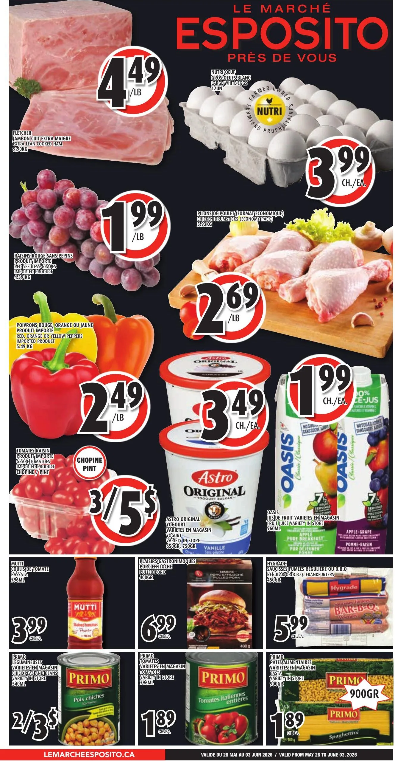 Page 1 de la Circulaire Le Marché Esposito du 28 mai au 03 juin 2026