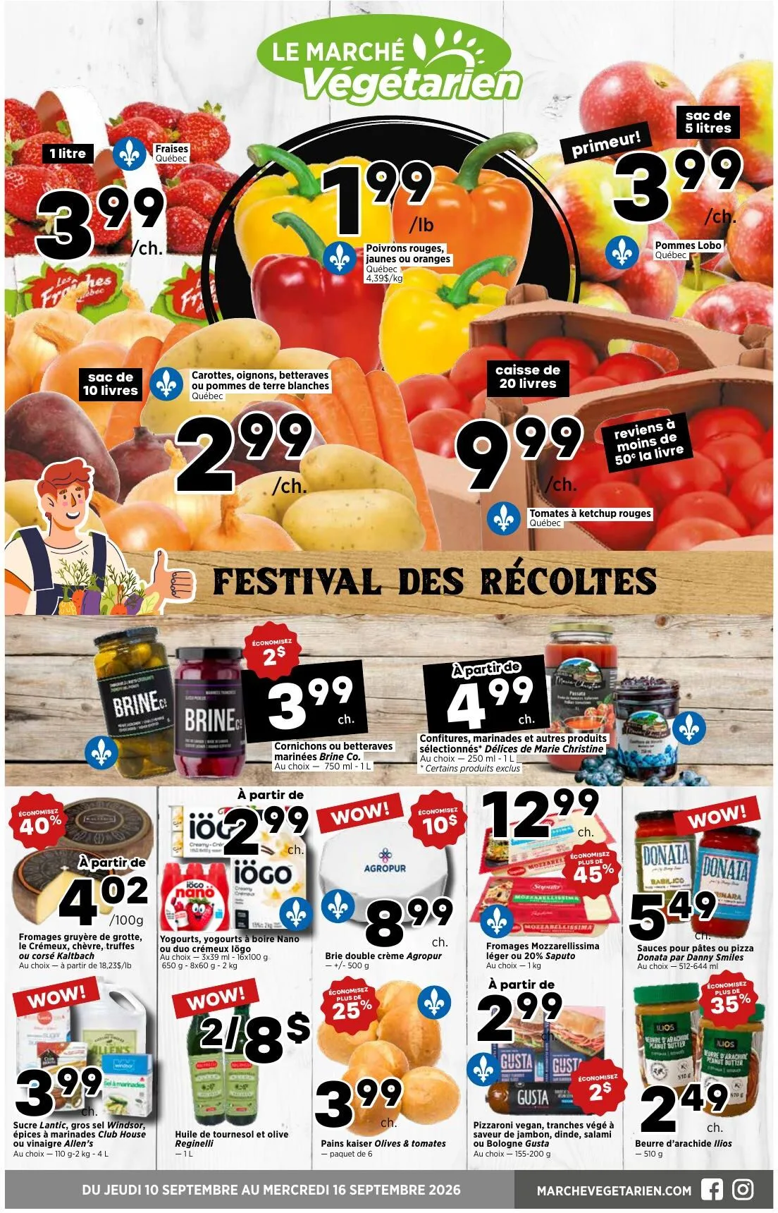 Page 1 de la Circulaire Le Marché Végétarien du 10 au 16 septembre 2026