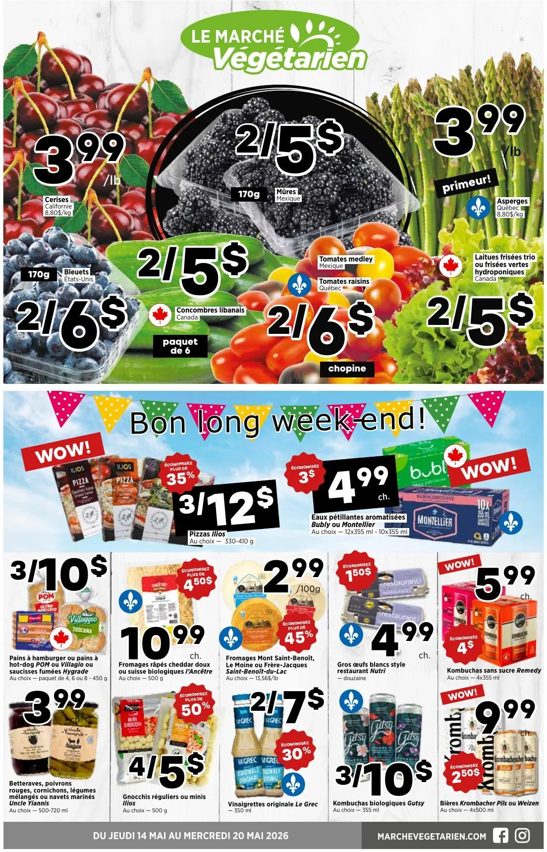 Page 1 de la Circulaire Le Marché Végétarien du 14 au 20 mai 2026