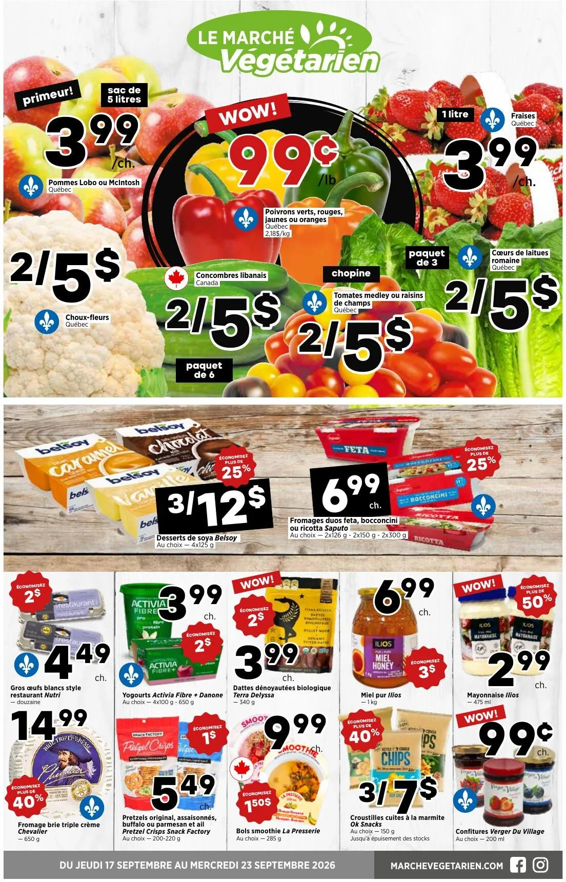 Page 1 de la Circulaire Le Marché Végétarien du 17 au 23 septembre 2026