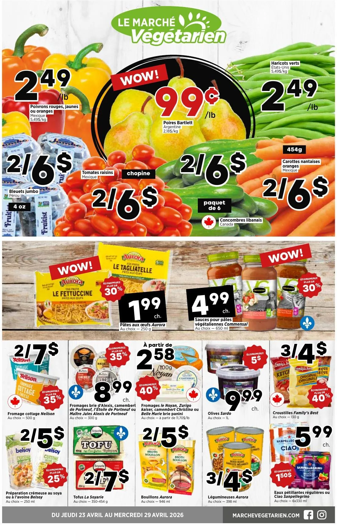 Page 1 de la Circulaire Le Marché Végétarien du 23 au 29 avril 2026