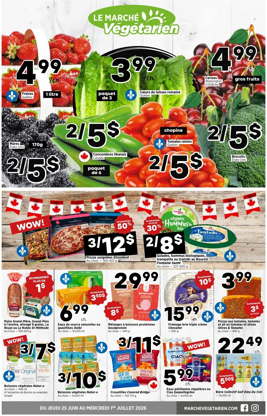 Page 1 de la Circulaire Le Marché Végétarien du 25 juin au 1 juillet 2026