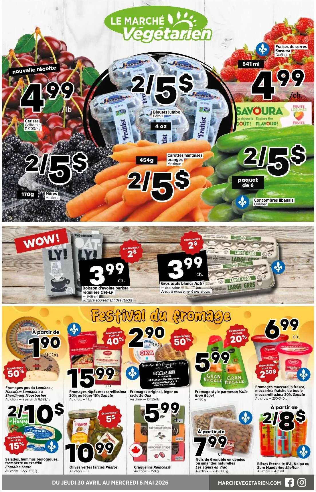 Page 1 de la Circulaire Le Marché Végétarien du 30 avril au 6 mai 2026