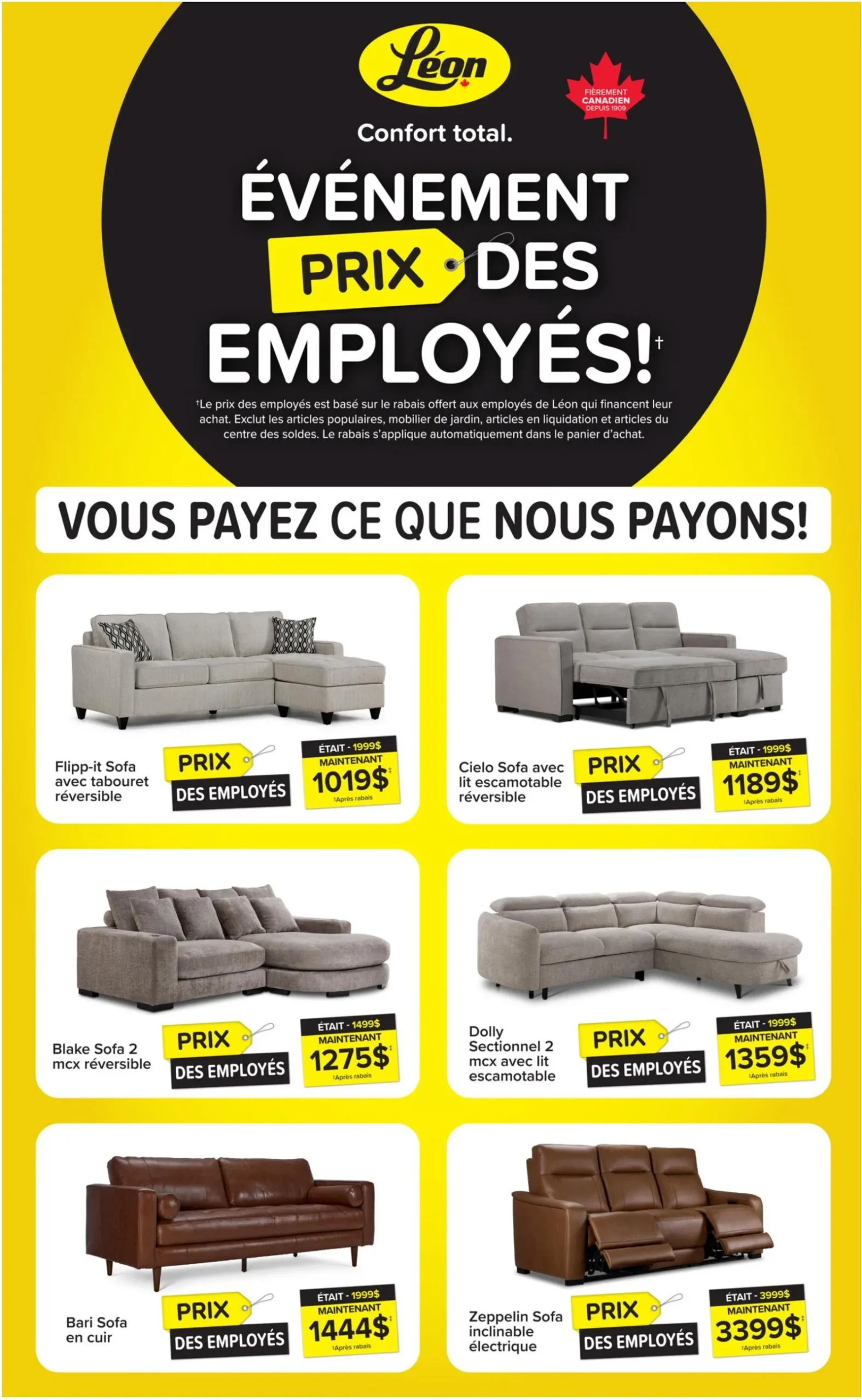 Page 1 de la Circulaire Léon Événement Prix des Employés du 3 au 9 septembre 2026