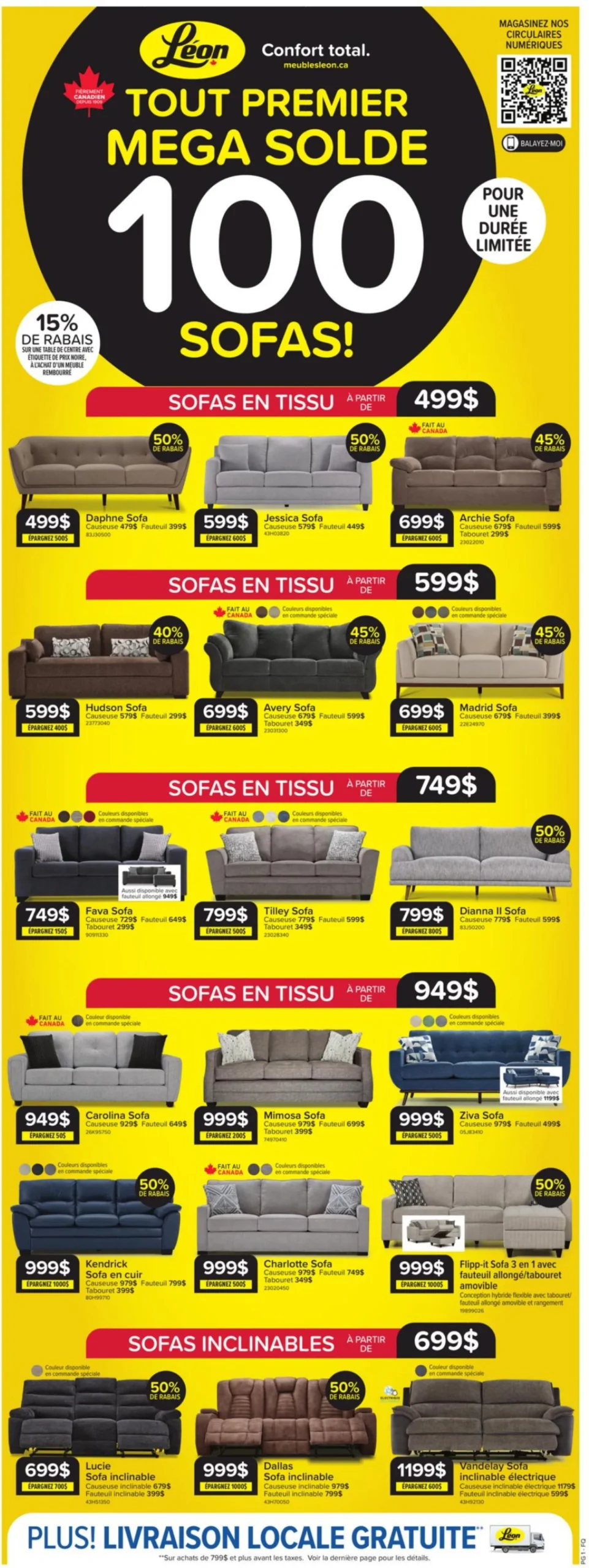 Page 1 de la Circulaire Léon Mega solde sofas du 11 au 24 juin 2026