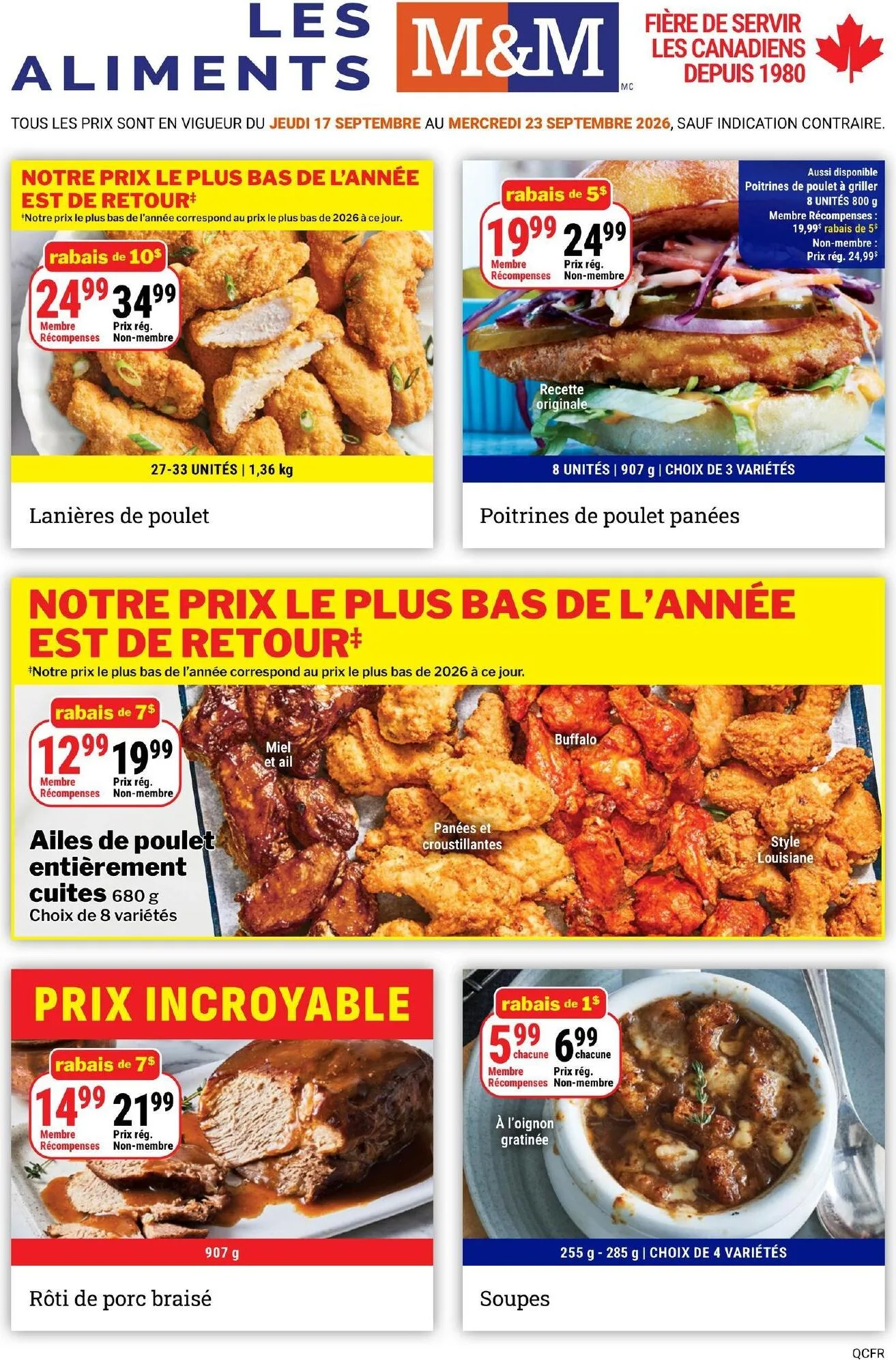 Page 1 de la Circulaire Les Aliments M&M du 17 au 23 septembre 2026
