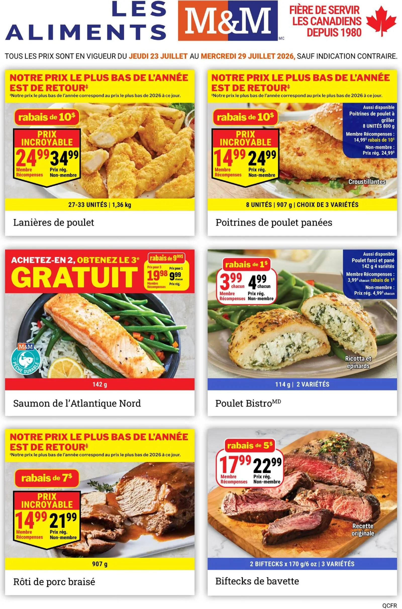 Page 1 de la Circulaire Les Aliments M&M du 23 au 29 juillet 2026