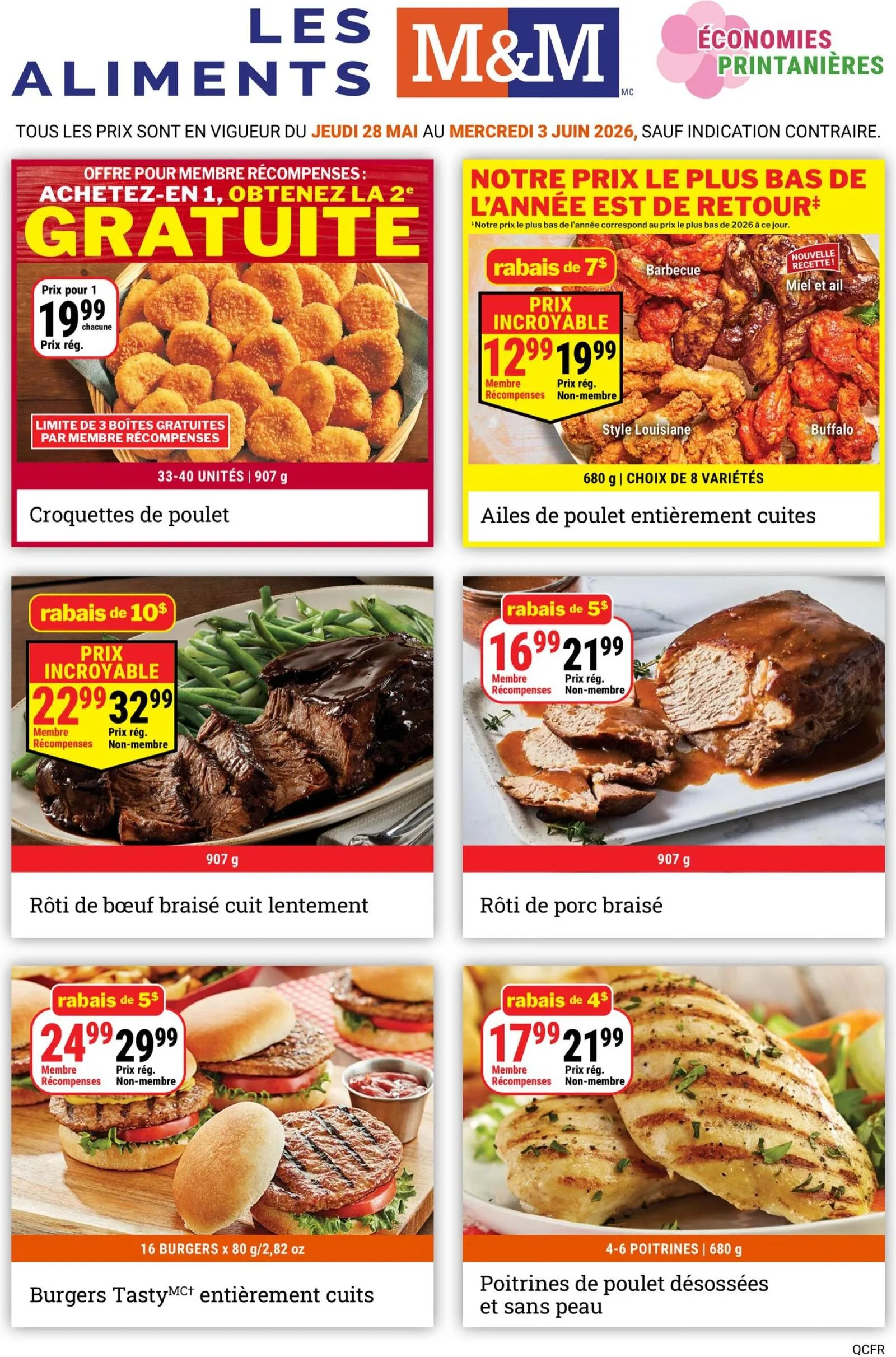 Page 1 de la Circulaire Les Aliments M&M du 28 mai au 3 juin 2026