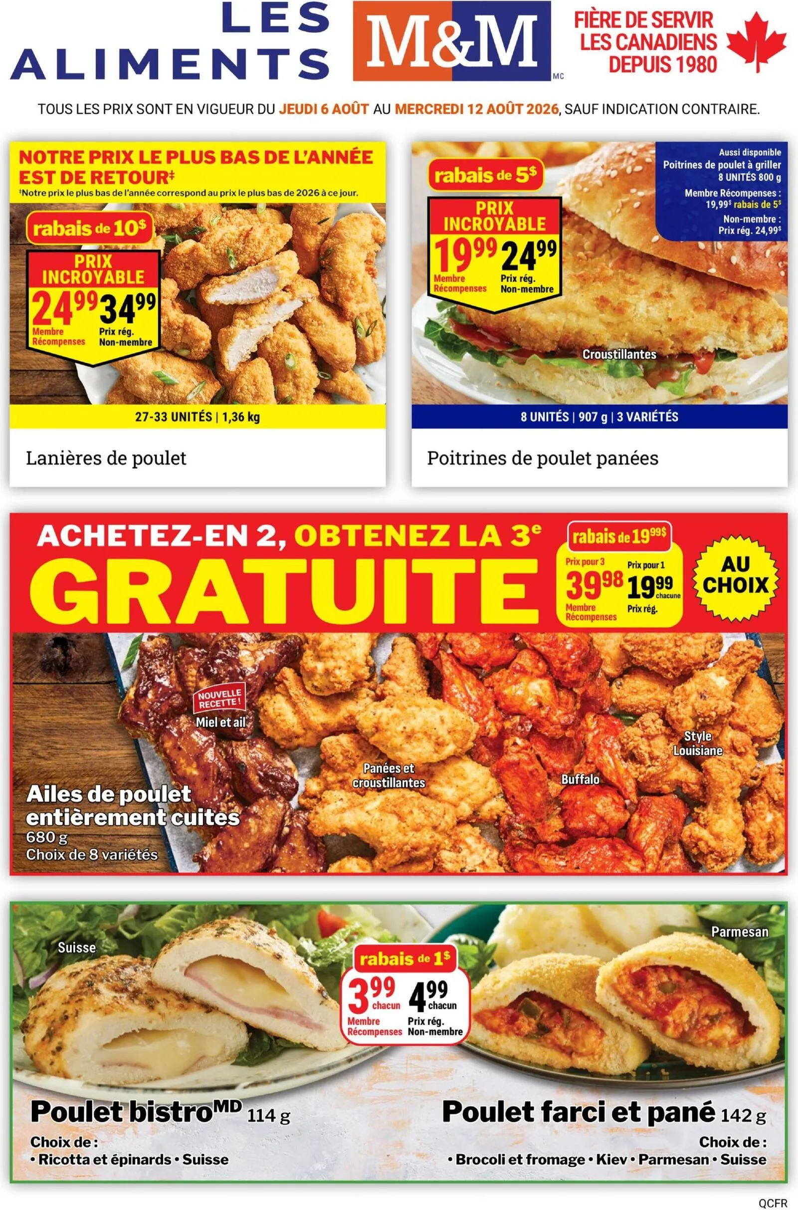 Page 1 de la Circulaire Les Aliments M&M du 6 au 12 août 2026