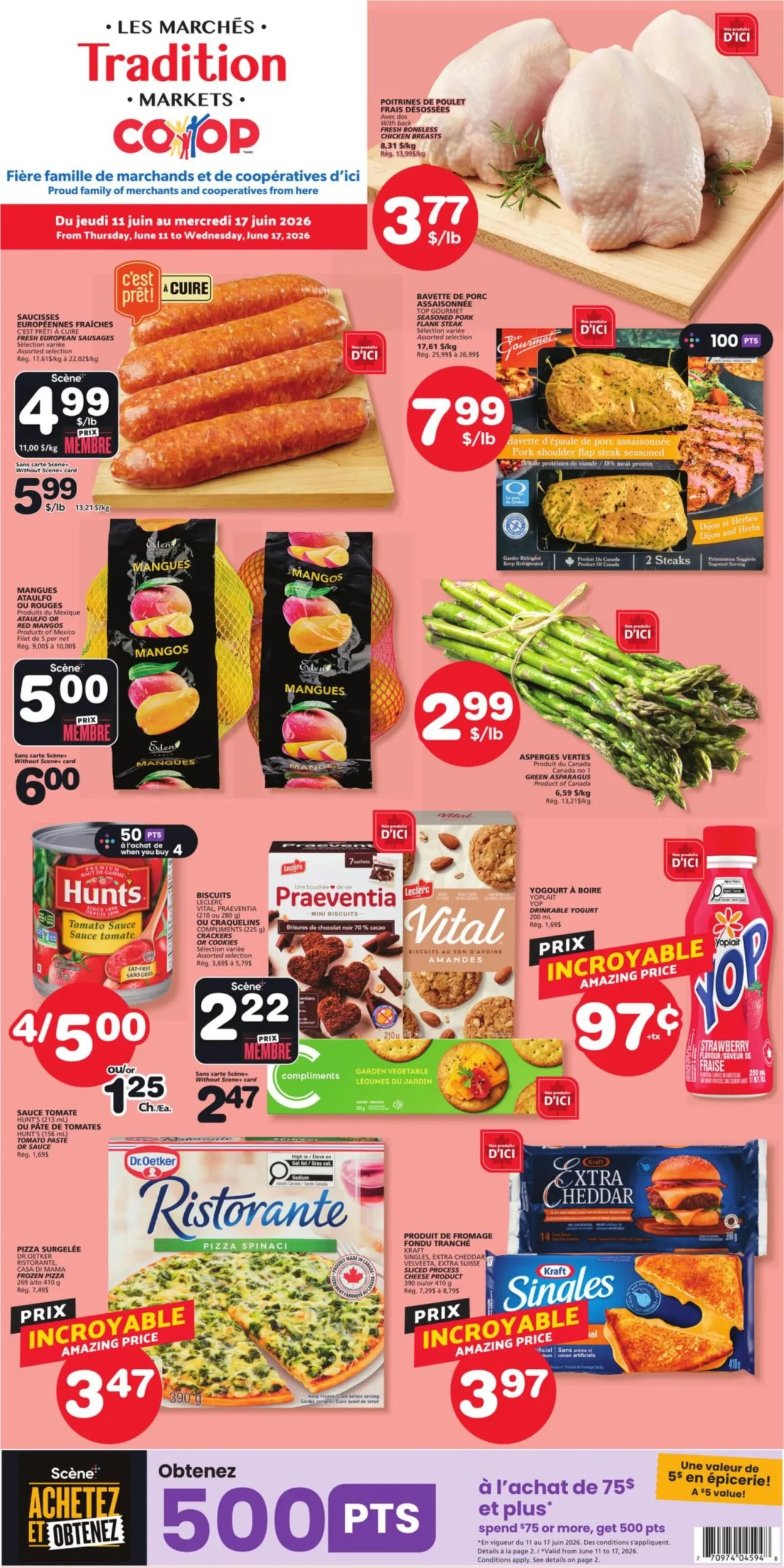 Page 1 de la Circulaire Les Marchés Tradition Marchés Coop du 11 au 17 juin 2026