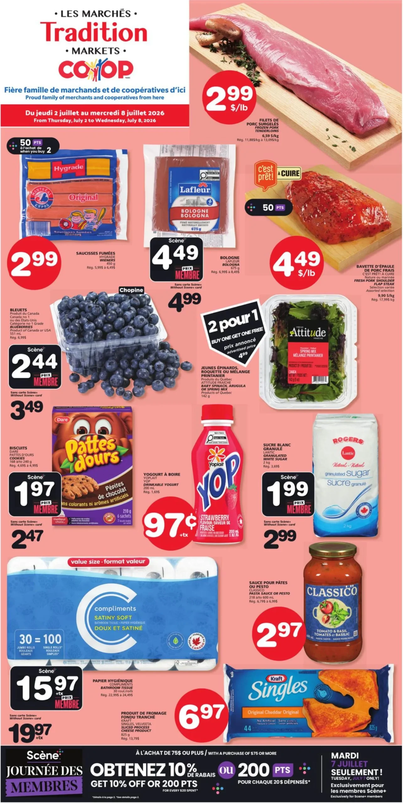 Page 1 de la Circulaire Les Marchés Tradition Marchés Coop du 2 au 8 juillet 2026