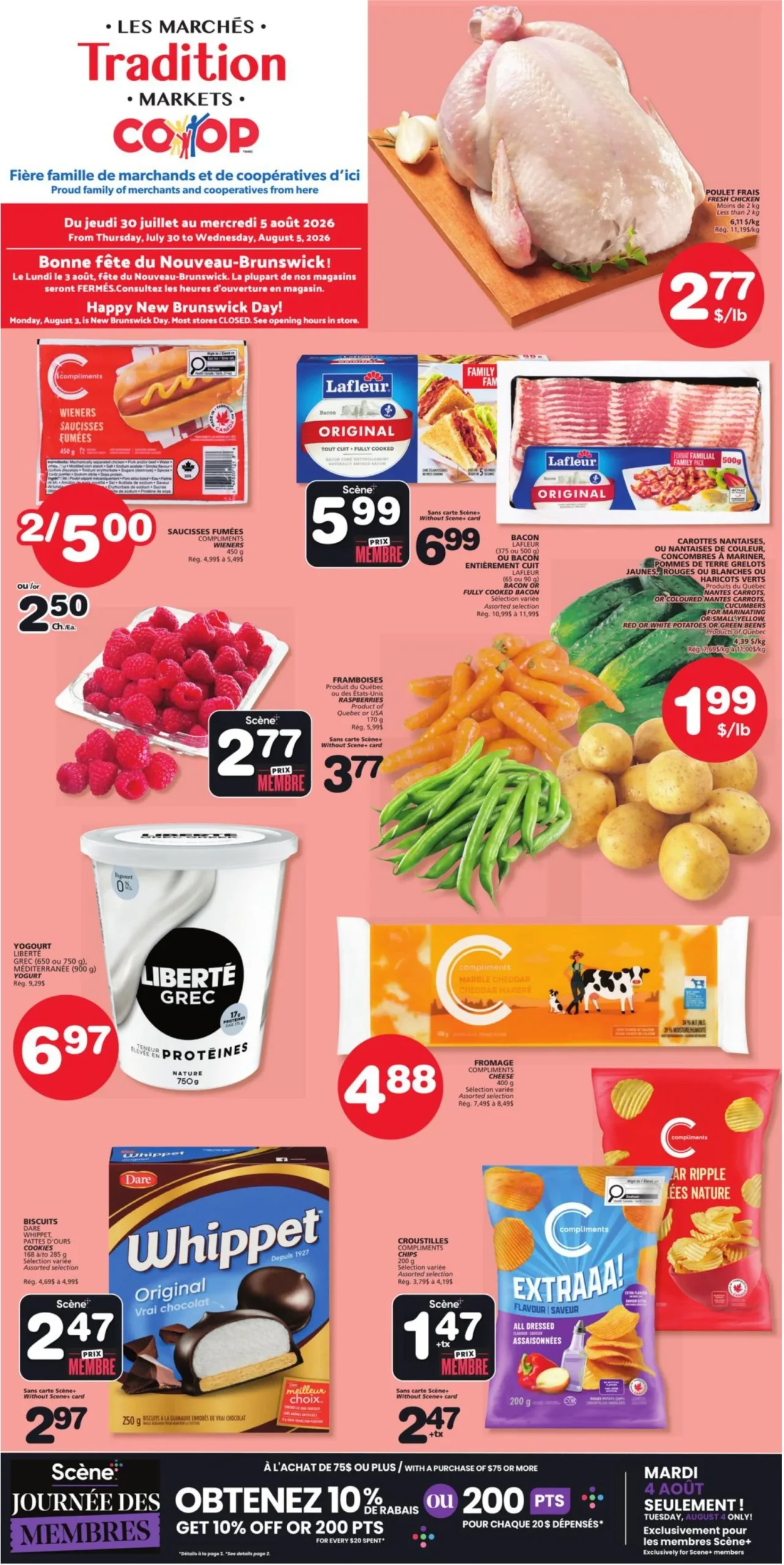 Page 1 de la Circulaire Les Marchés Tradition Marchés Coop du 30 juillet au 5 août 2026