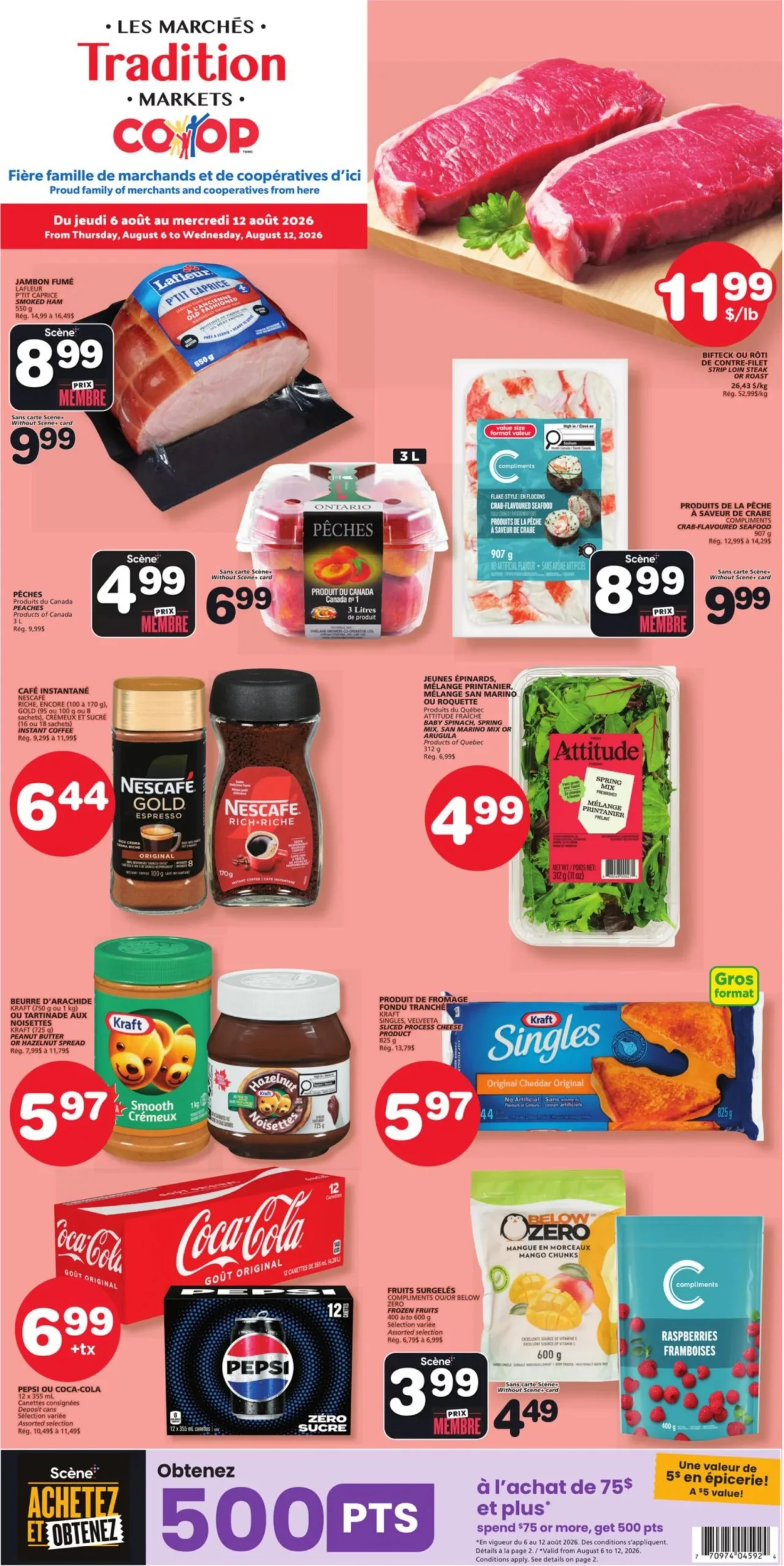 Page 1 de la Circulaire Les Marchés Tradition Marchés Coop du 6 au 12 août 2026