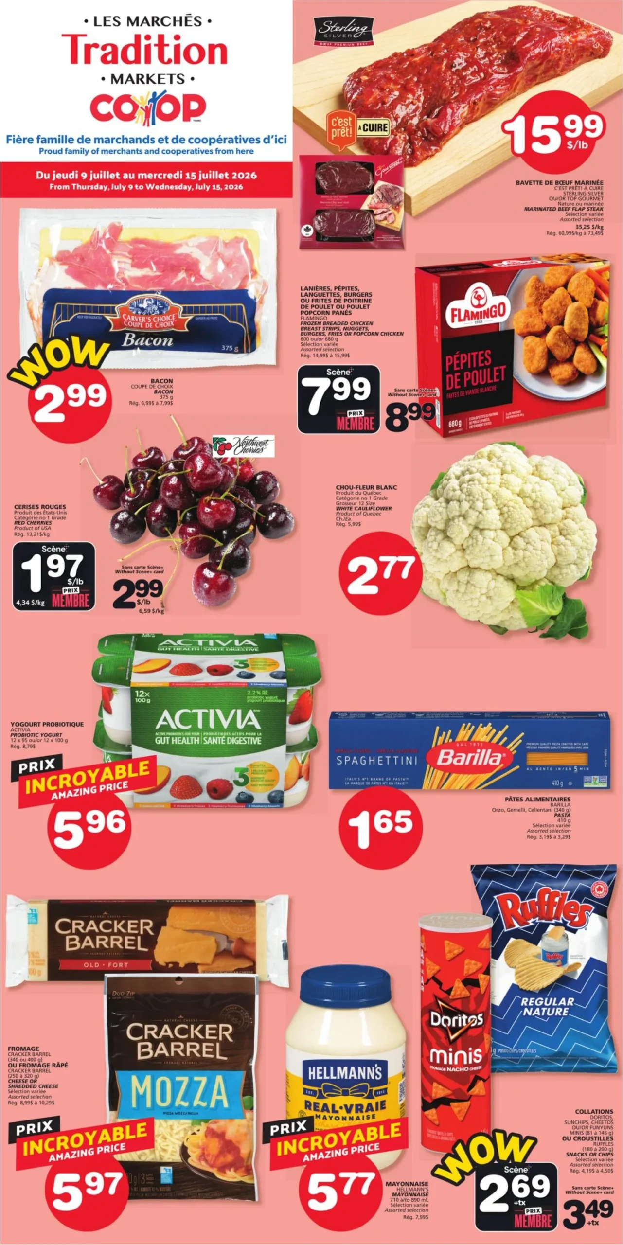 Page 1 de la Circulaire Les Marchés Tradition Marchés Coop du 9 au 15 juillet 2026