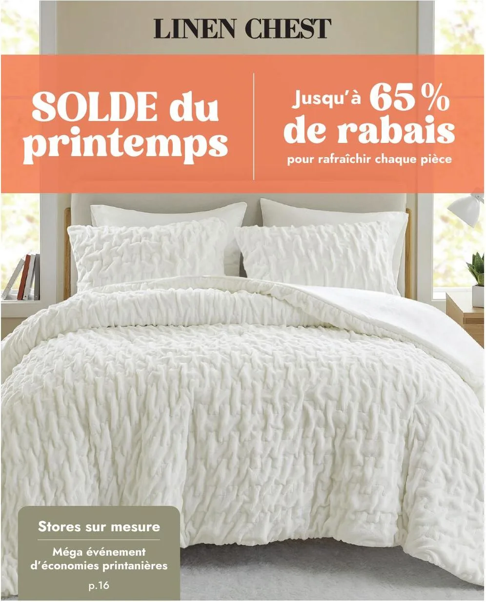 Page 1 de la Circulaire Linen Chest du 1 au 30 avril 2026