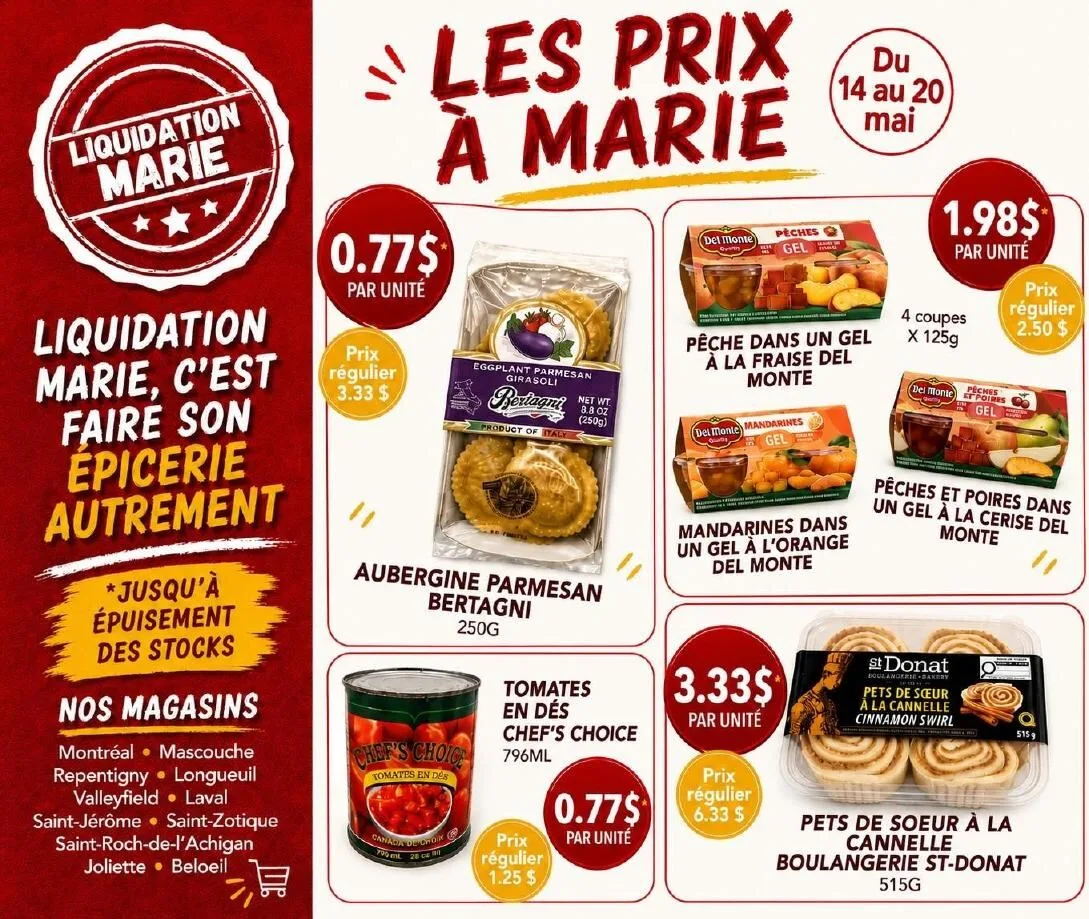 Page 1 de la Circulaire Liquidation Marie du 14 au 20 mai 2026
