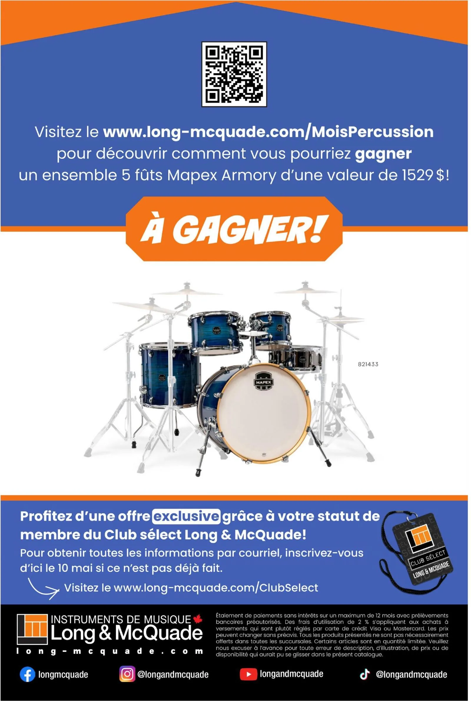 Page 16 de la Circulaire Long & McQuade Mois de la percussion du 29 avril au 31 mai 2026