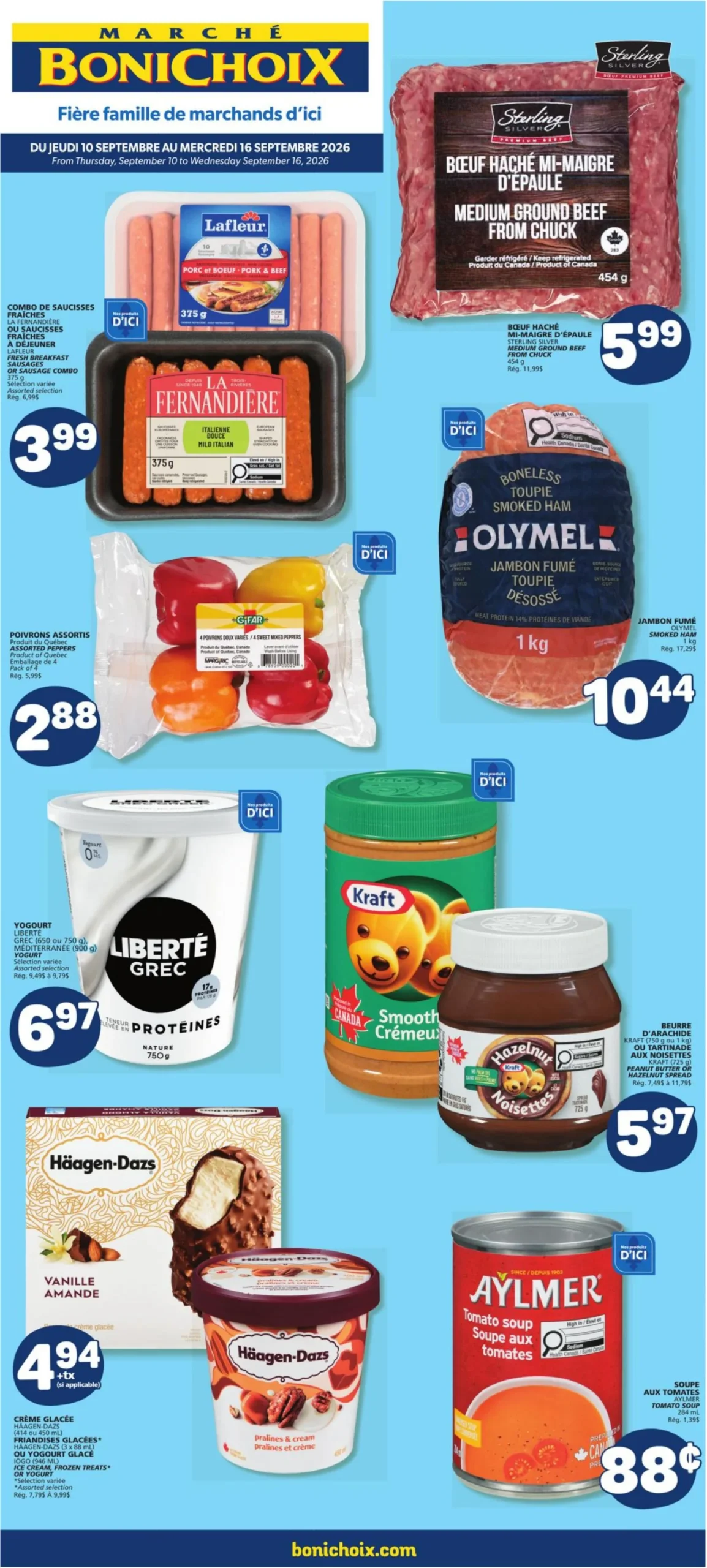 Page 1 de la Circulaire Marché Bonichoix du 10 au 16 septembre 2026