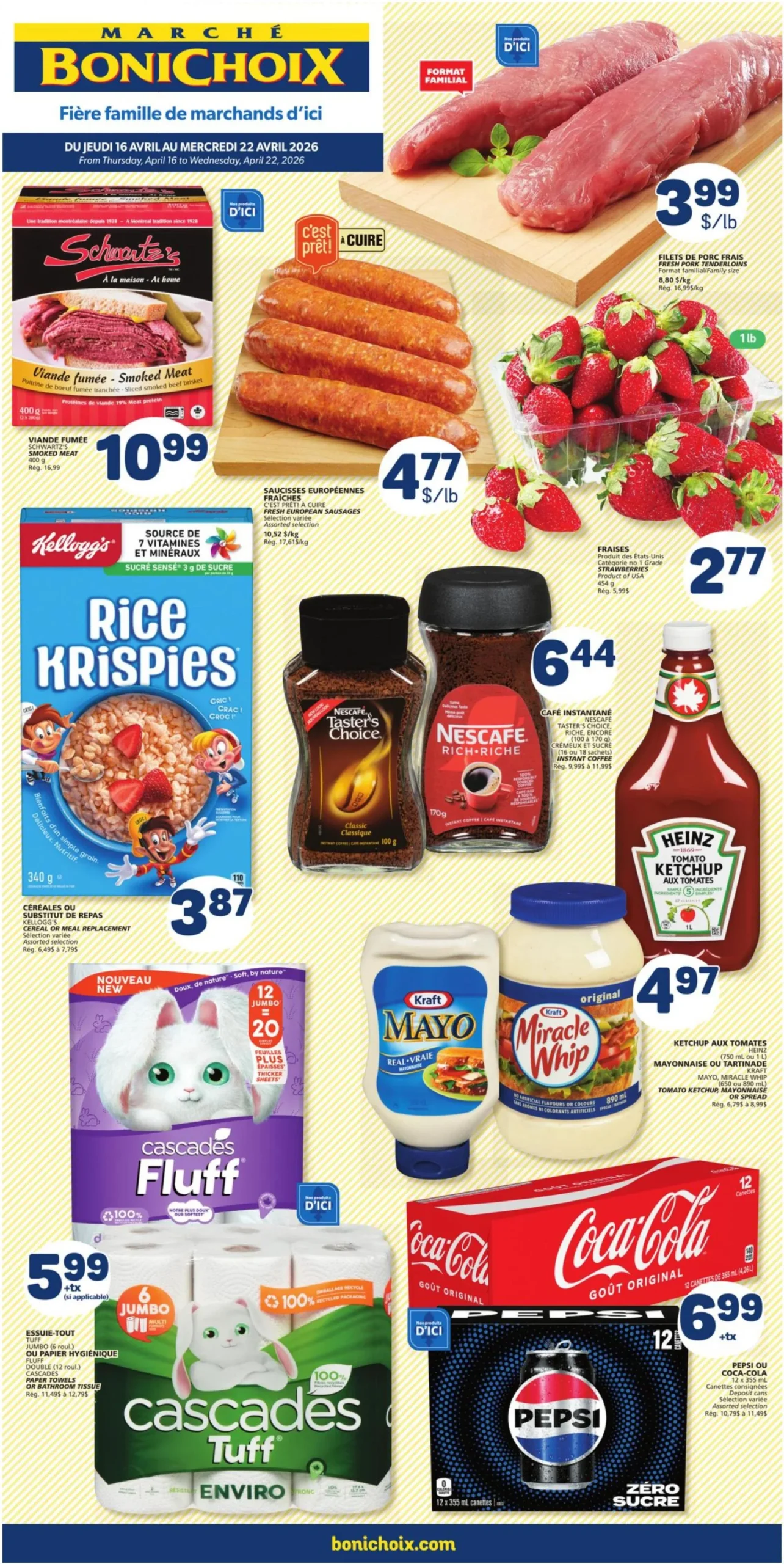 Page 1 de la Circulaire Marché Bonichoix du 16 au 22 avril 2026