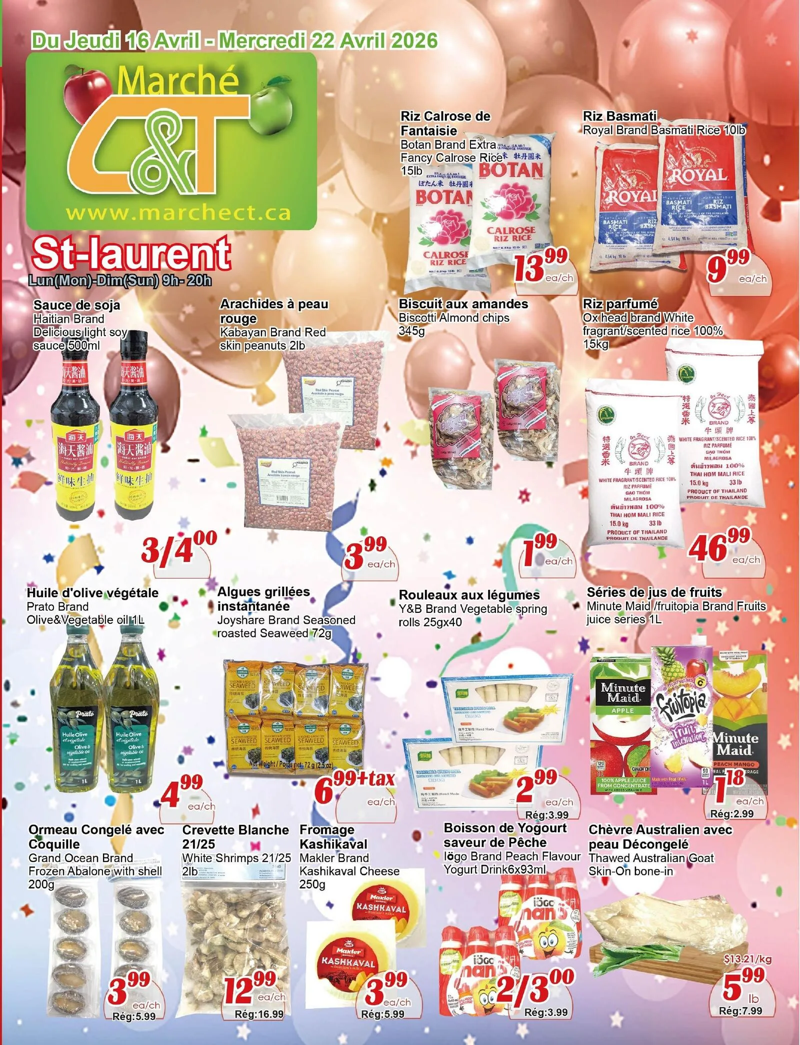 Page 1 de la Circulaire Marché C&T St-Laurent du 16 au 22 avril 2026