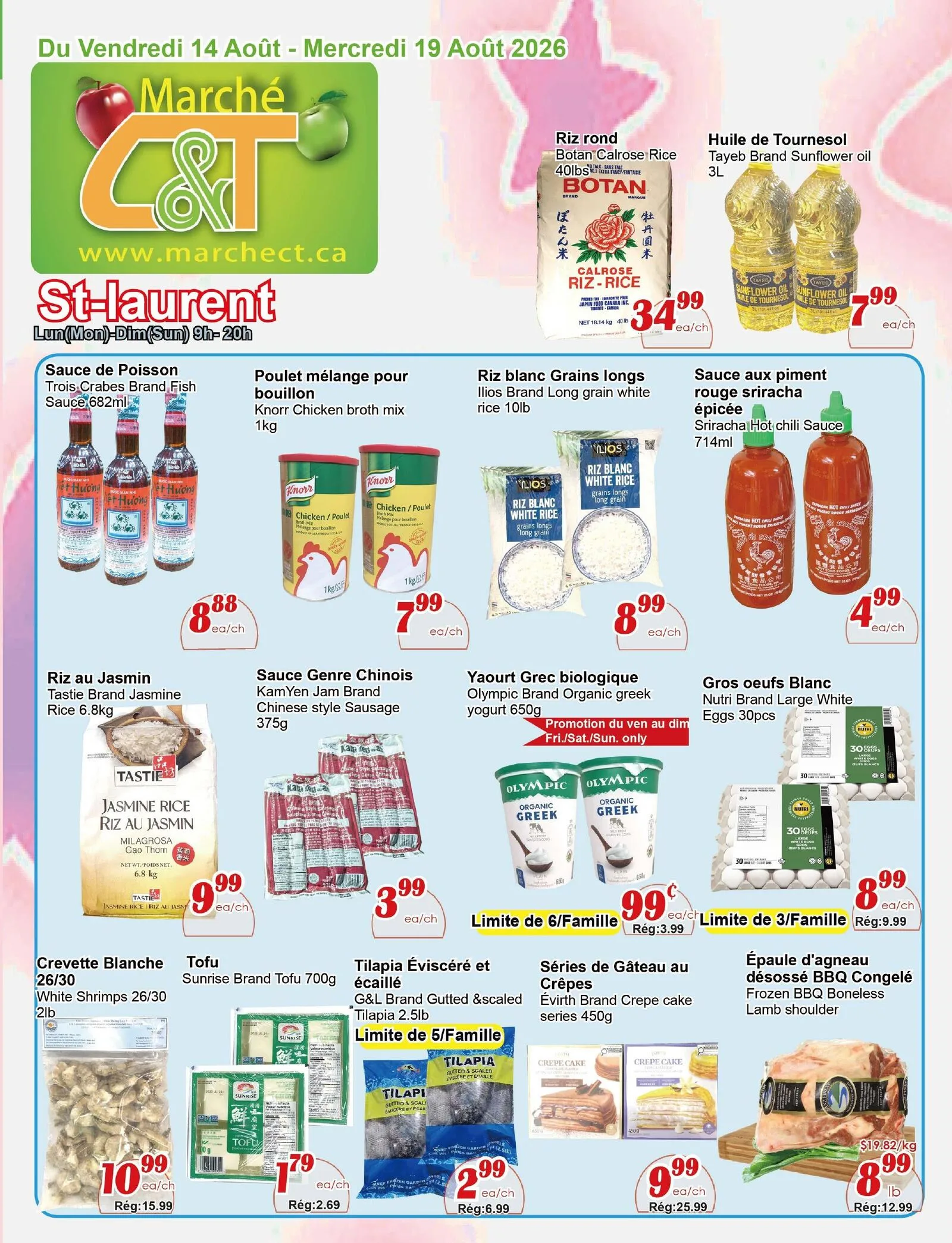 Page 1 de la Circulaire Marché C&T St-Laurent du 20 au 26 août 2026