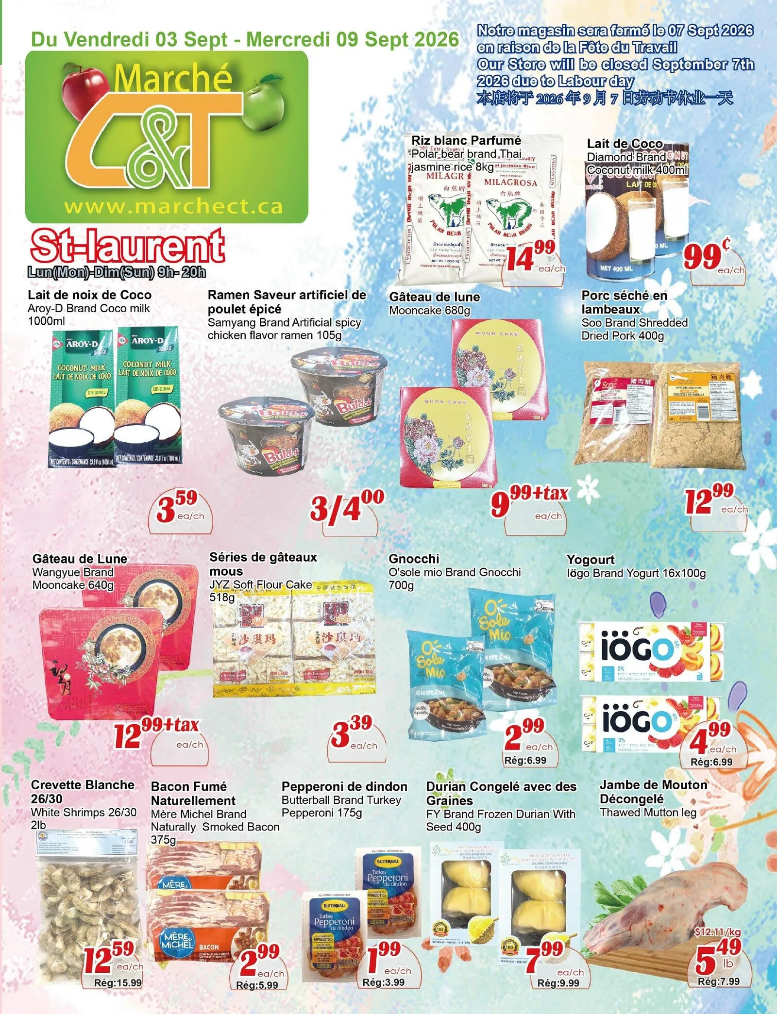 Page 1 de la Circulaire Marché C&T St-Laurent du 3 au 9 septembre 2026