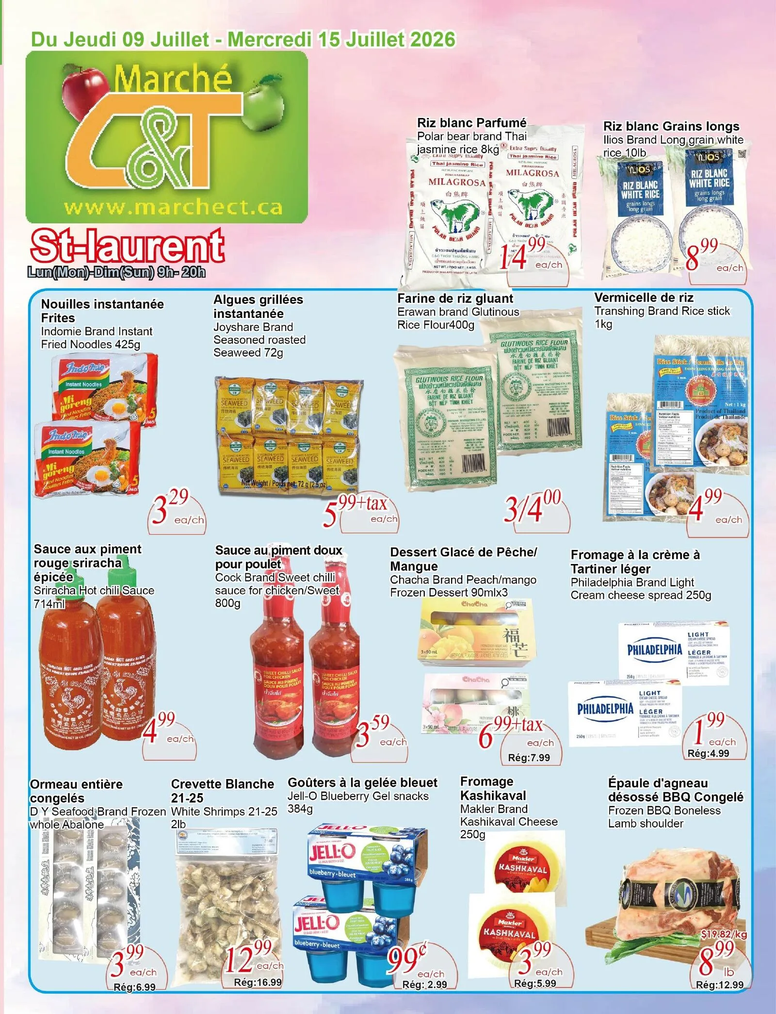 Page 1 de la Circulaire Marché C&T St-Laurent du 9 au 15 juillet 2026