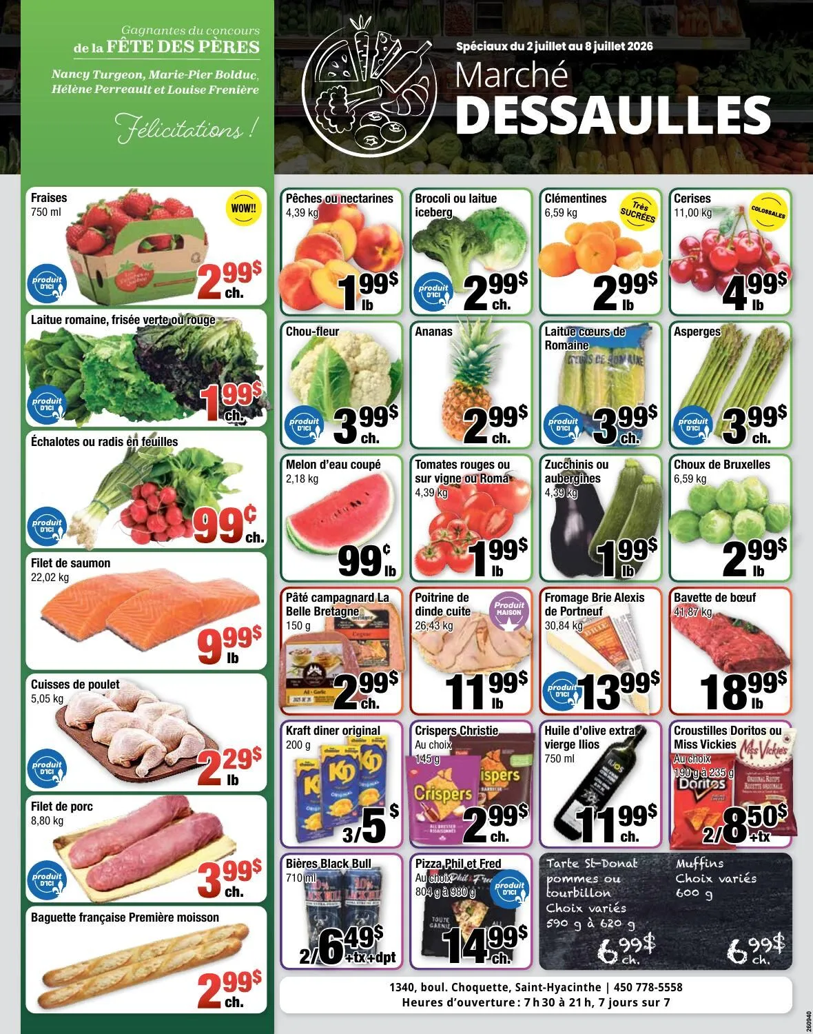 Page 1 de la Circulaire Marché Dessaulles du 2 au 8 juillet 2026