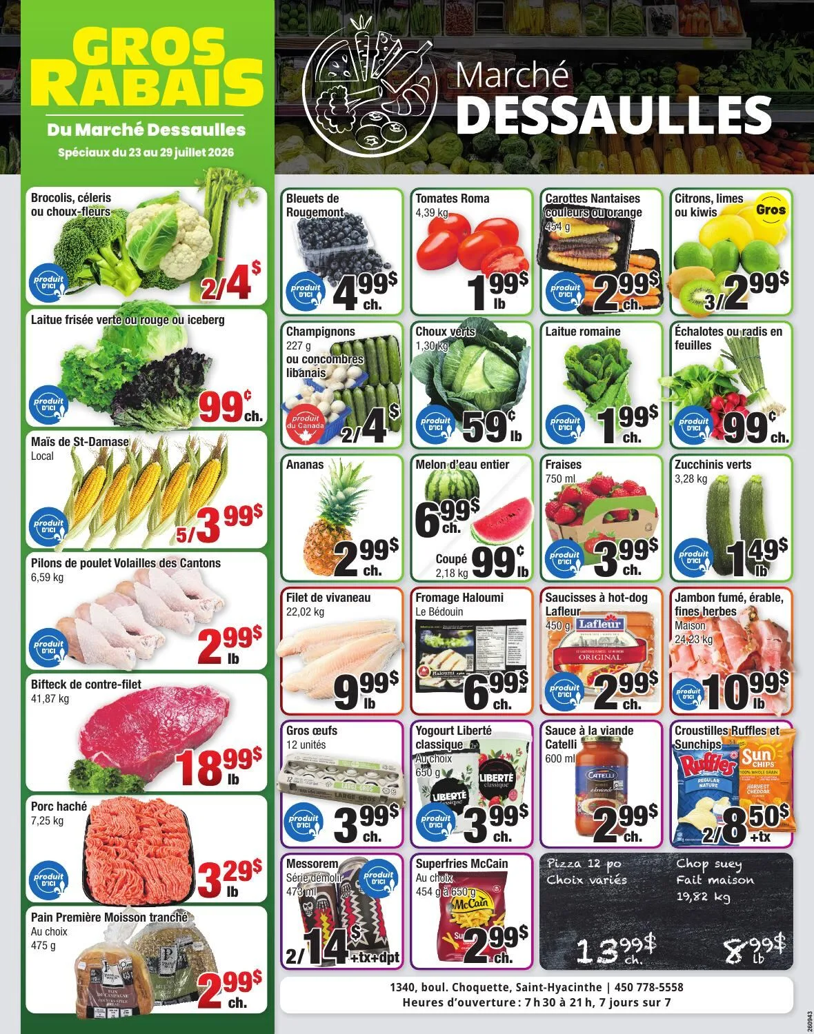 Page 1 de la Circulaire Marché Dessaulles du 23 au 29 juillet 2026