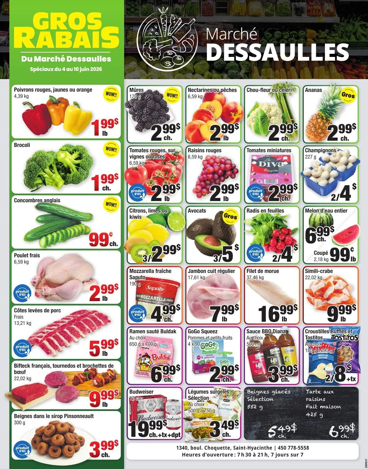 Page 1 de la Circulaire Marché Dessaulles du 4 au 10 juin 2026
