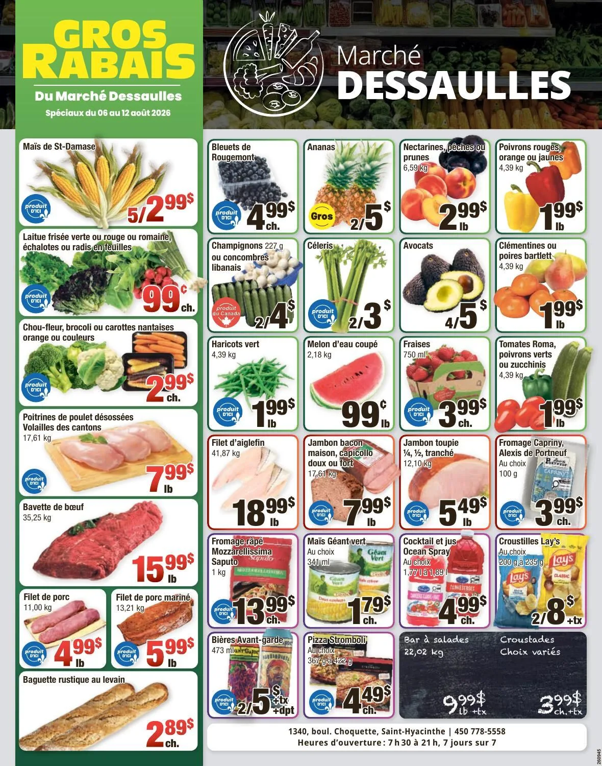 Page 1 de la Circulaire Marché Dessaulles du 6 au 12 août 2026
