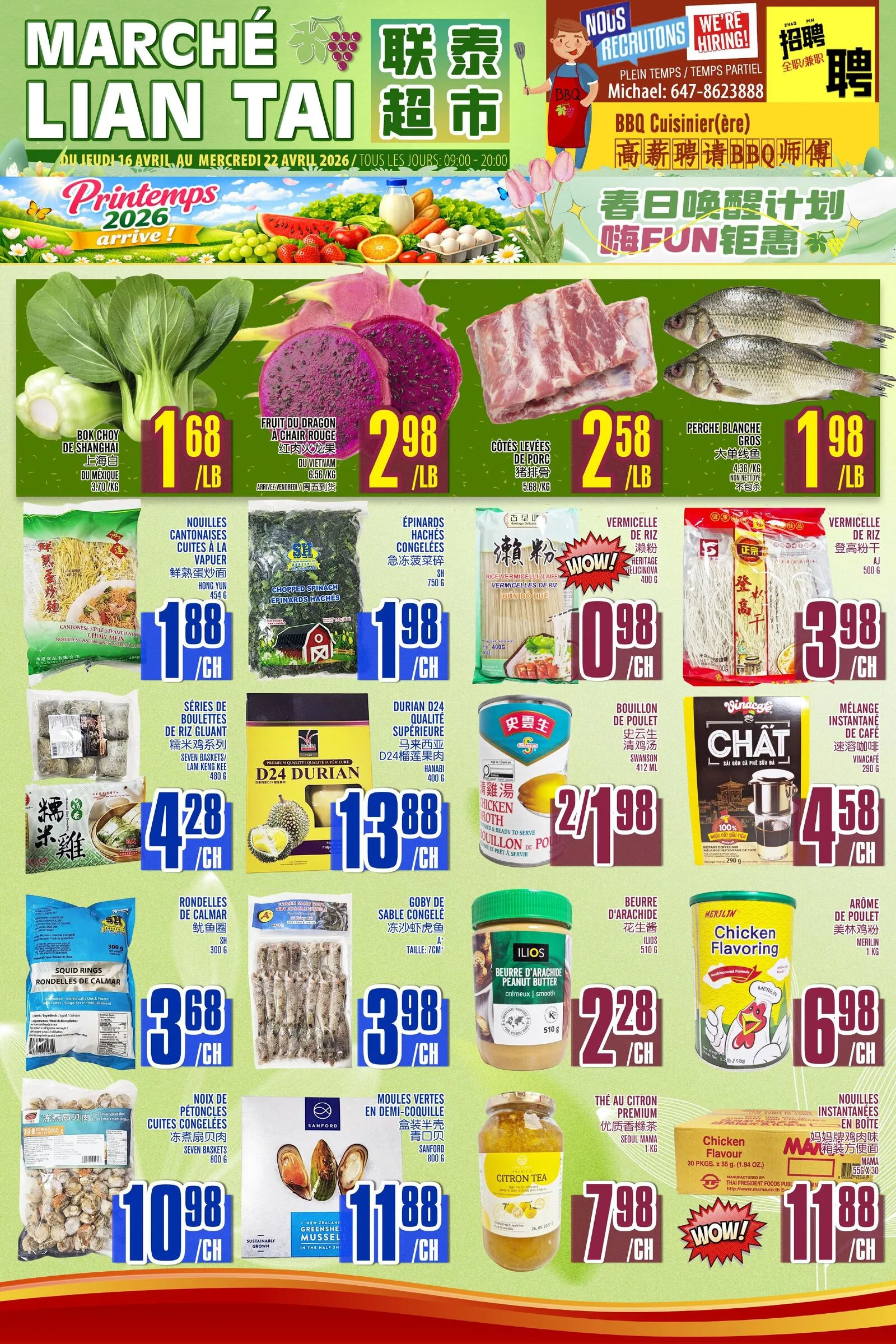 Page 1 de la Circulaire Marché Lian Tai du 16 au 22 avril 2026