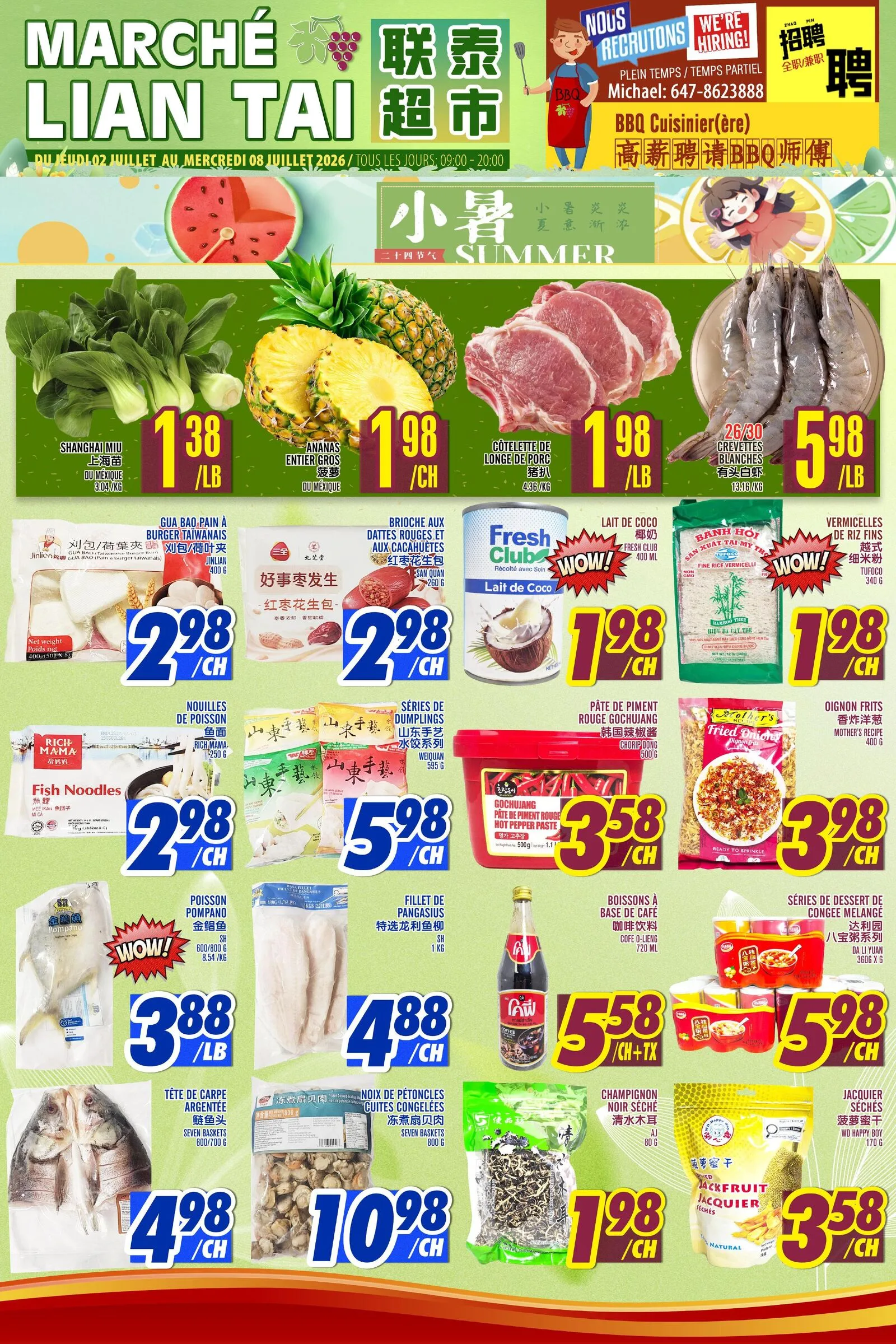 Page 1 de la Circulaire Marché Lian Tai du 2 au 8 juillet 2026