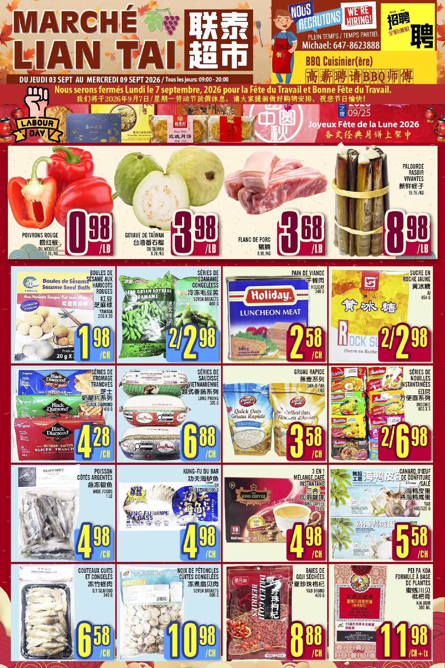 Page 1 de la Circulaire Marché Lian Tai du 3 au 9 septembre 2026