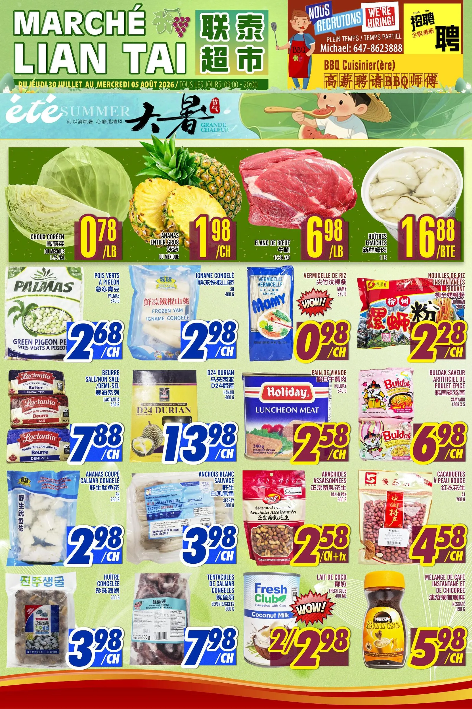 Page 1 de la Circulaire Marché Lian Tai du 30 juillet au 5 août 2026