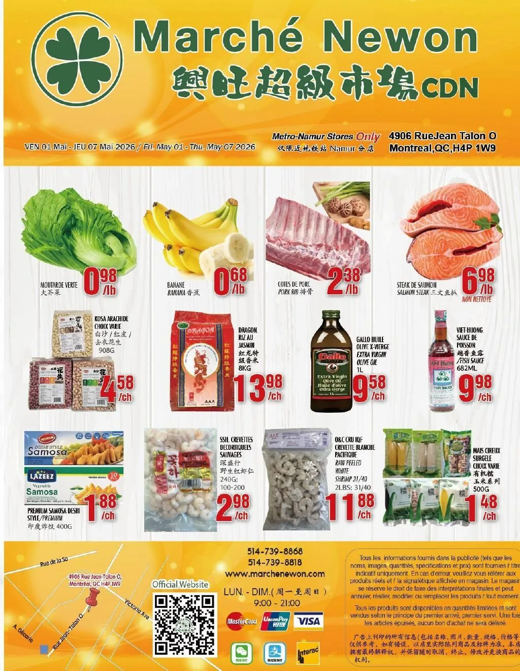 Page 1 de la Circulaire Marché Newon Jean-Talon du 1 au 7 mai 2026