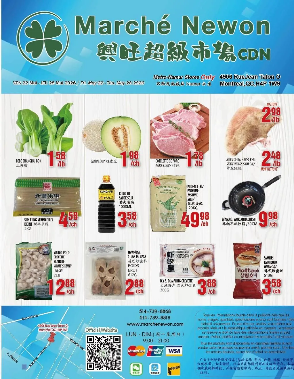 Page 1 de la Circulaire Marché Newon Jean-Talon du 22 au 28 mai 2026
