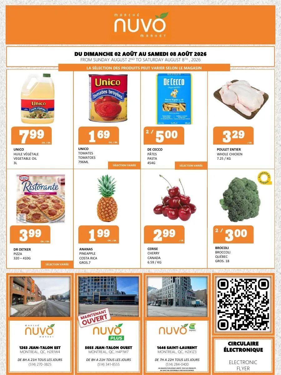 Page 1 de la Circulaire Marché Nuvo du 2 au 8 août 2026