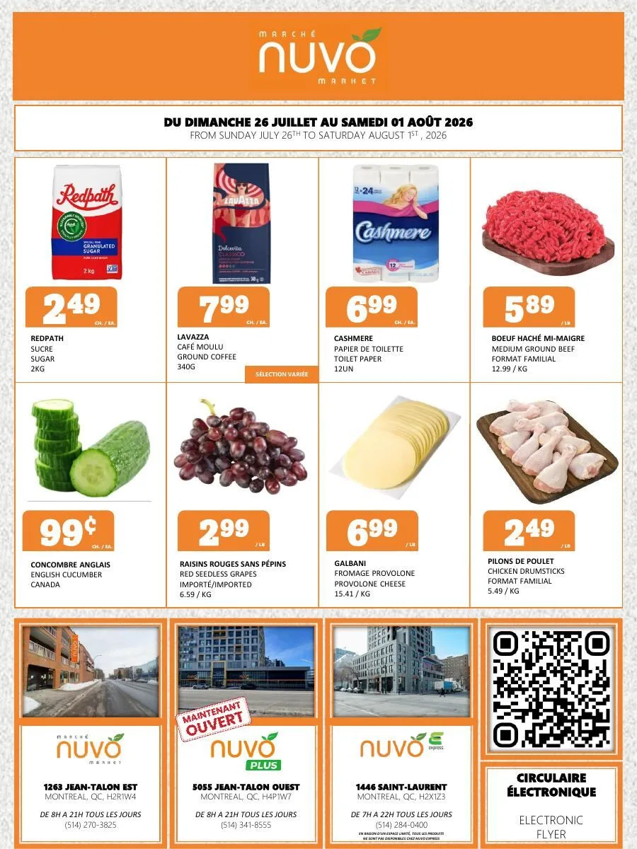 Page 1 de la Circulaire Marché Nuvo du 26 juillet au 1 août 2026