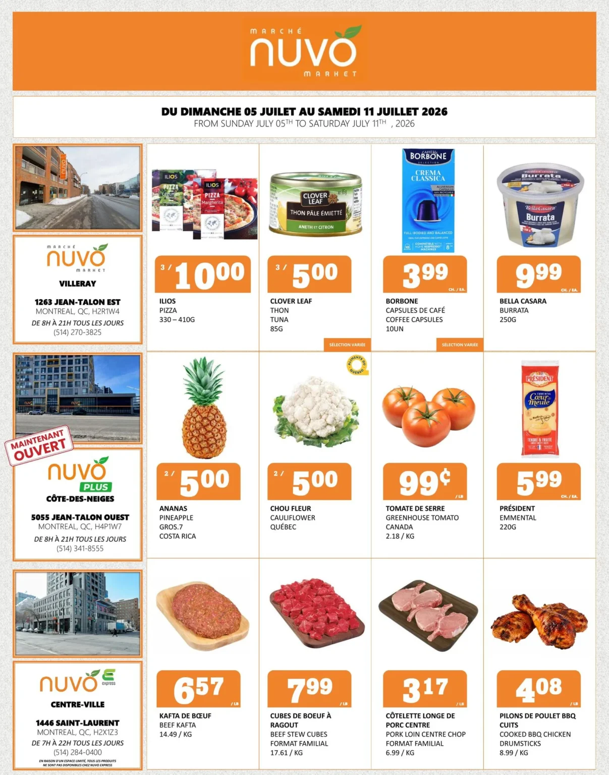 Page 1 de la circulaire Marché Nuvo 5 juill. au 11 juill.