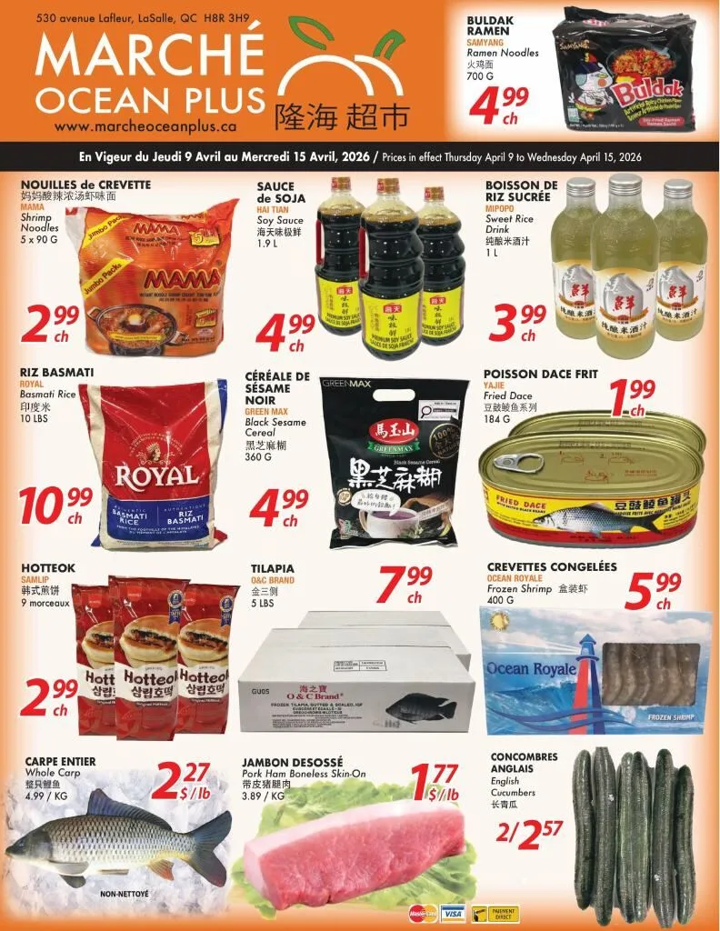 Page 1 de la Circulaire Marché Ocean Plus du 9 au 15 avril 2026