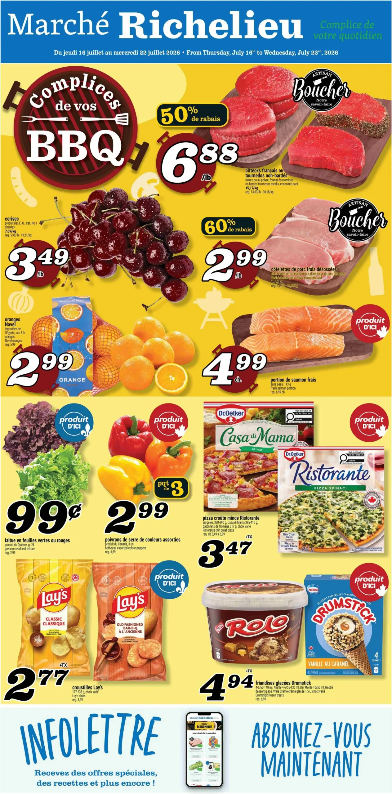Page 1 de la Circulaire Marché Richelieu du 16 au 22 juillet 2026