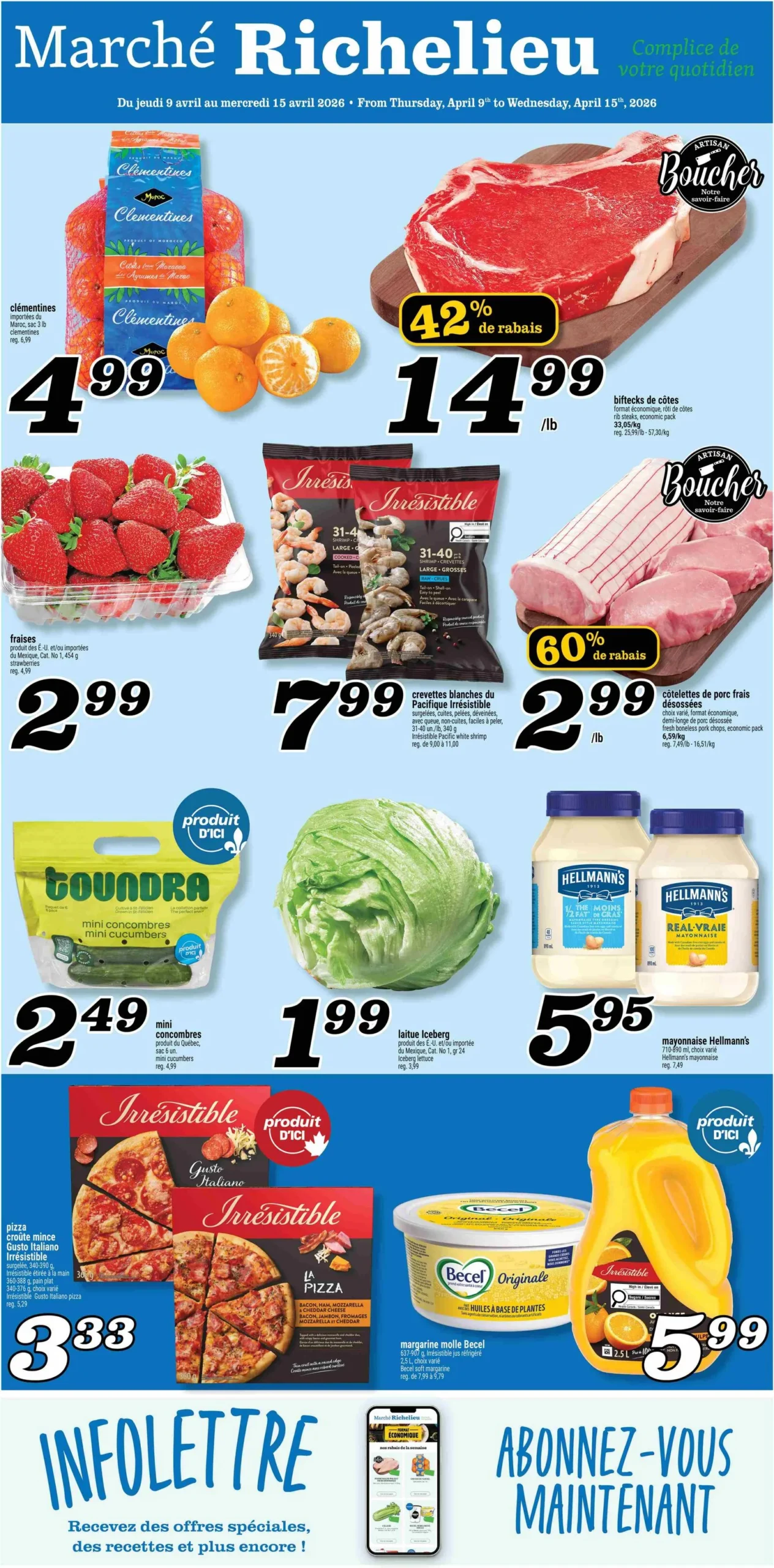 Page 1 de la Circulaire Marché Richelieu du 9 au 15 avril 2026