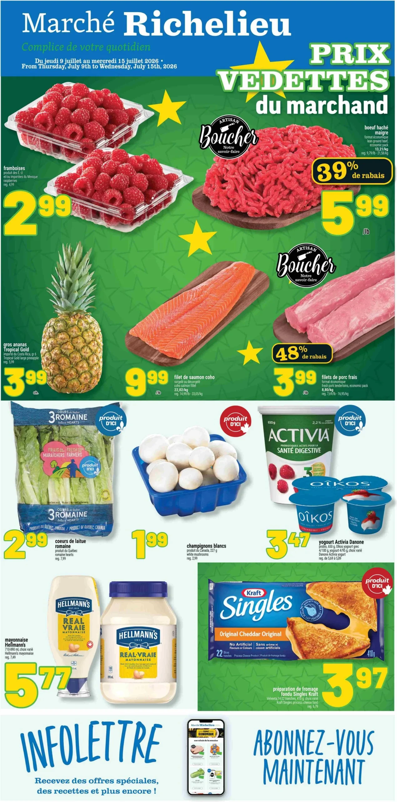 Page 1 de la Circulaire Marché Richelieu du 9 au 15 juillet 2026