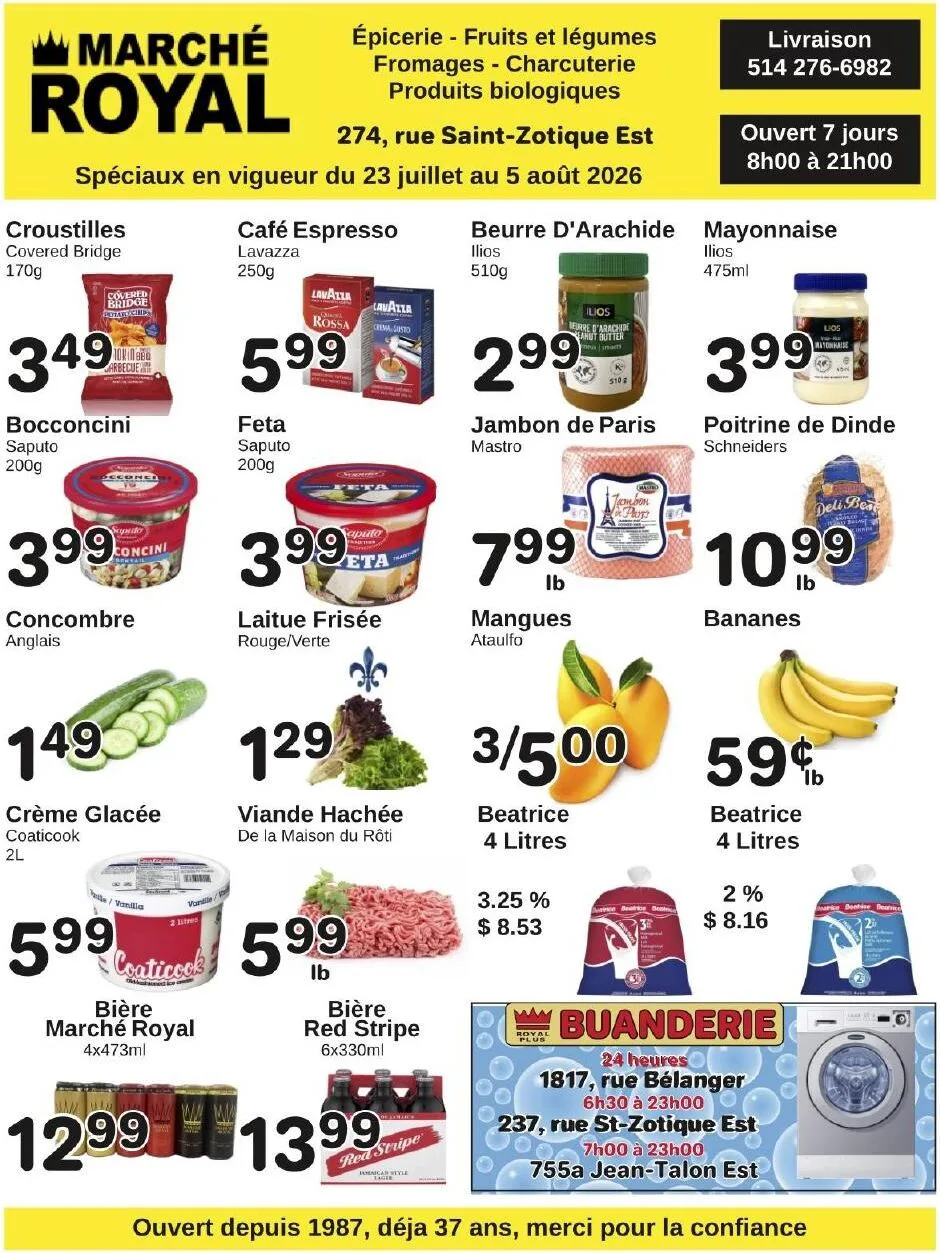 Page 1 de la Circulaire Marché Royal du 23 juillet au 5 août 2026