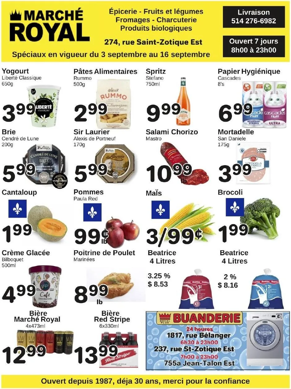 Page 1 de la Circulaire Marché Royal du 3 au 16 septembre 2026