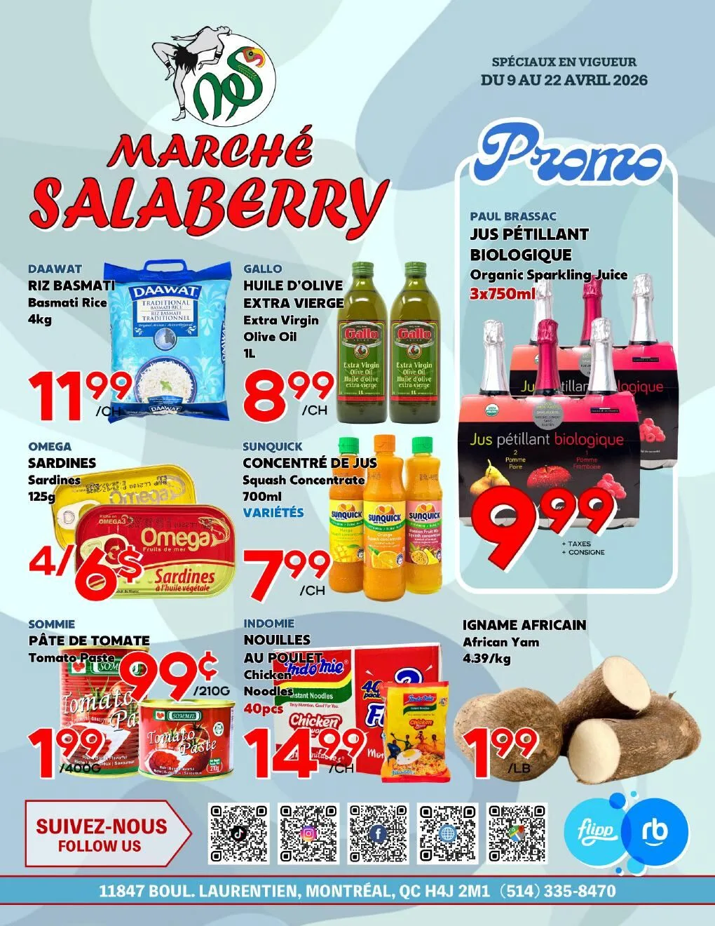 Page 1 de la Circulaire Marché Salaberry du 9 au 22 avril 2026